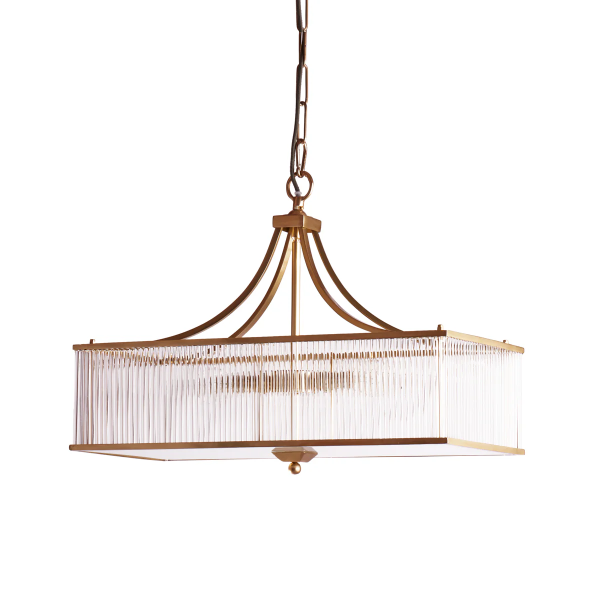 Smaller Odin chandelier in brass with glass rods - Image 2