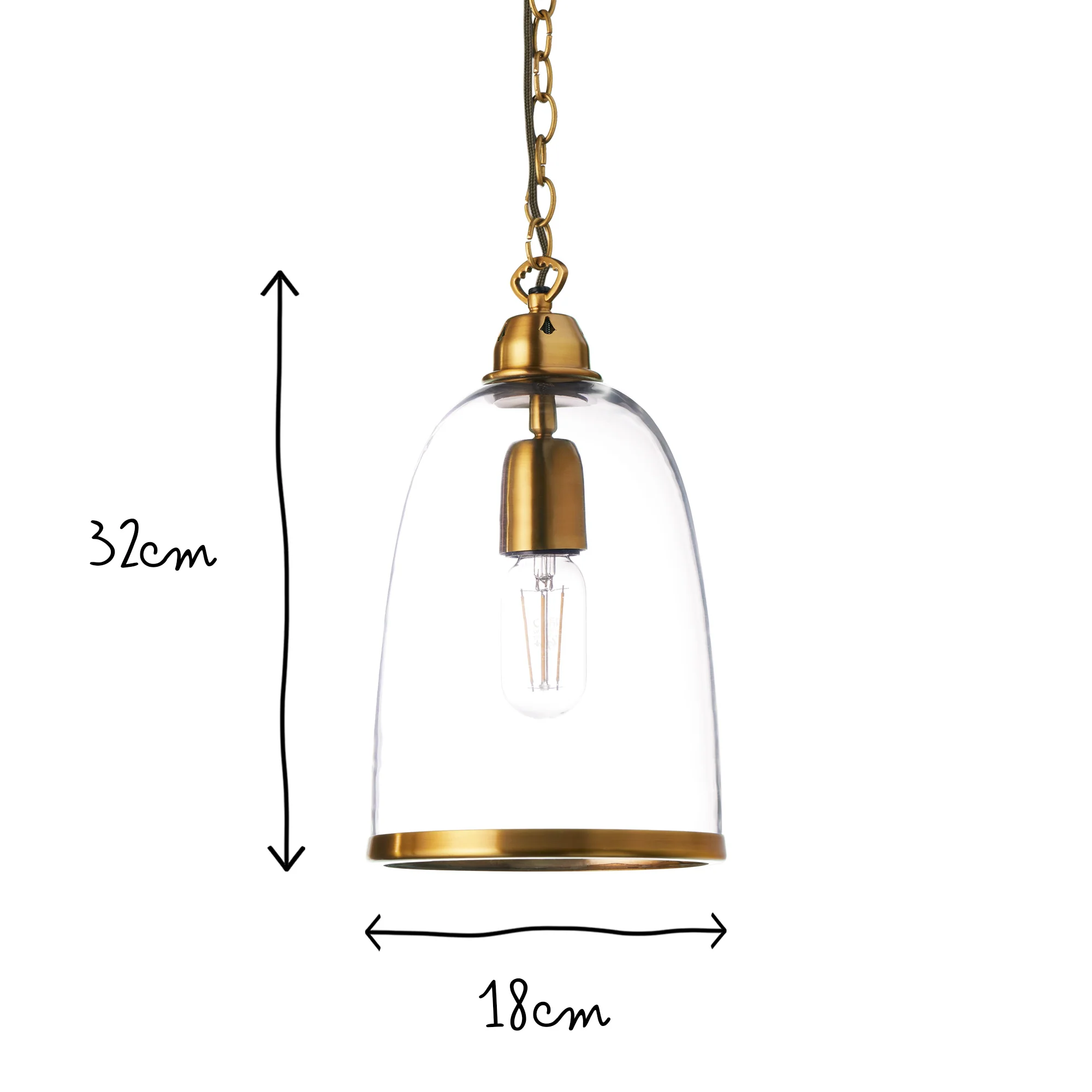 smaller Percy pendant light in clear glass - Image 8