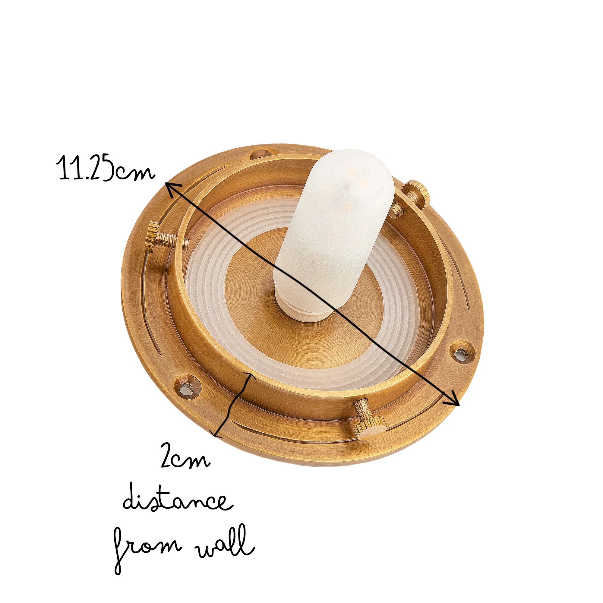 Smaller Plumb IP44 flush fitting in antiqued brass - Image 10