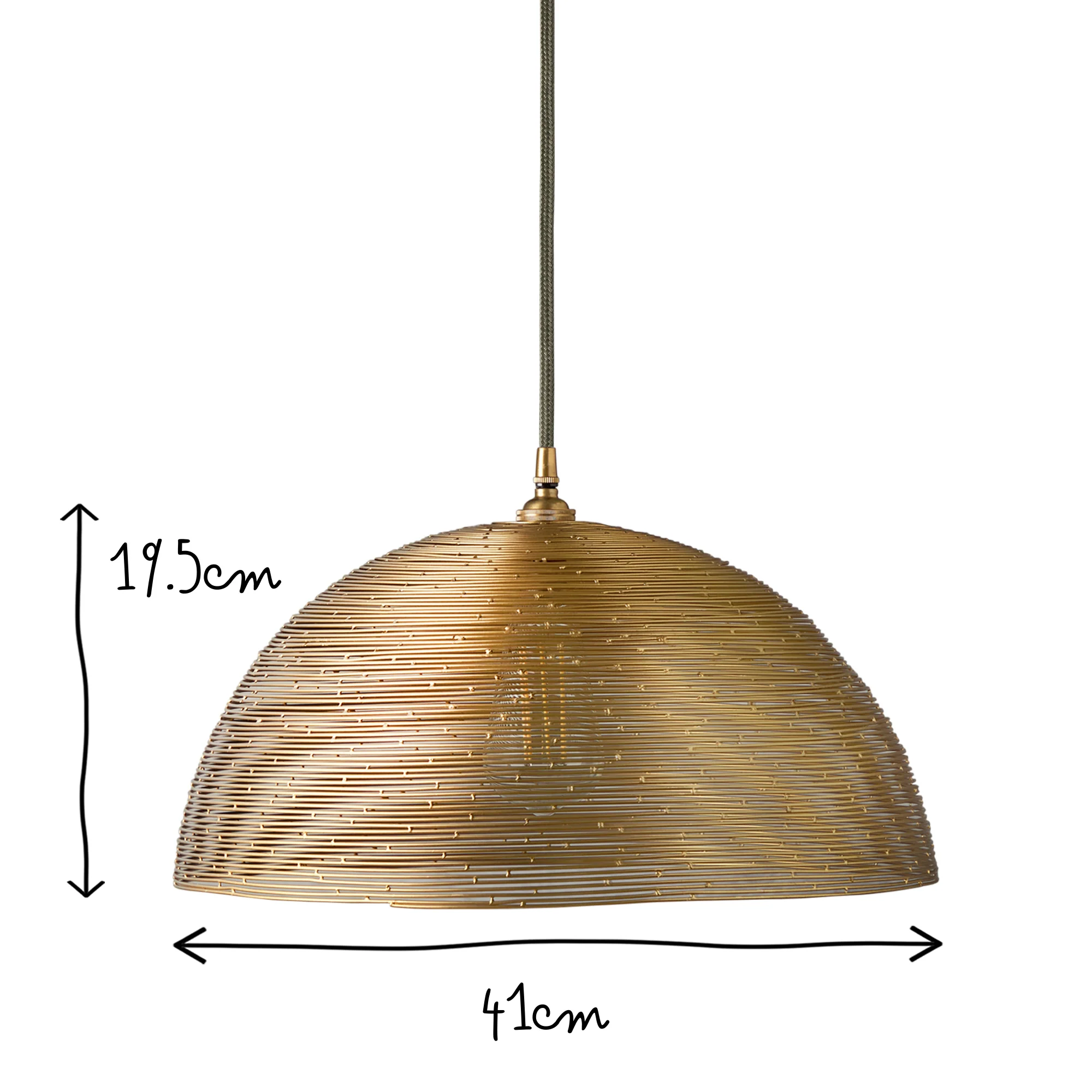 Smaller Spangle domed pendant in antique brass - Image 10