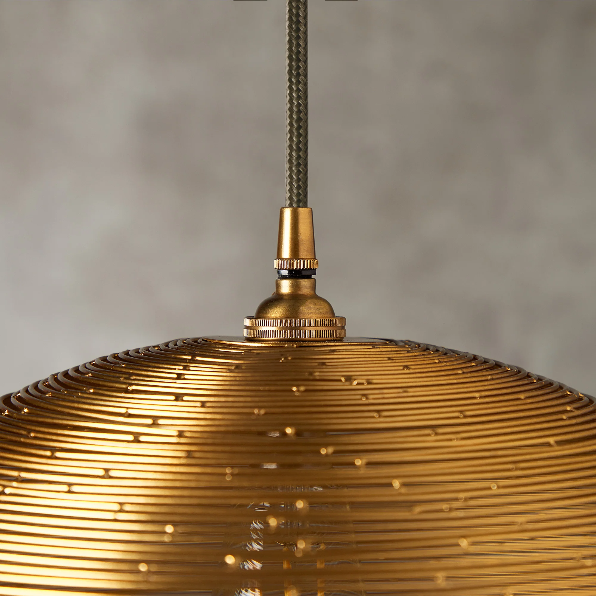Smaller Spangle domed pendant in antique brass - Image 8