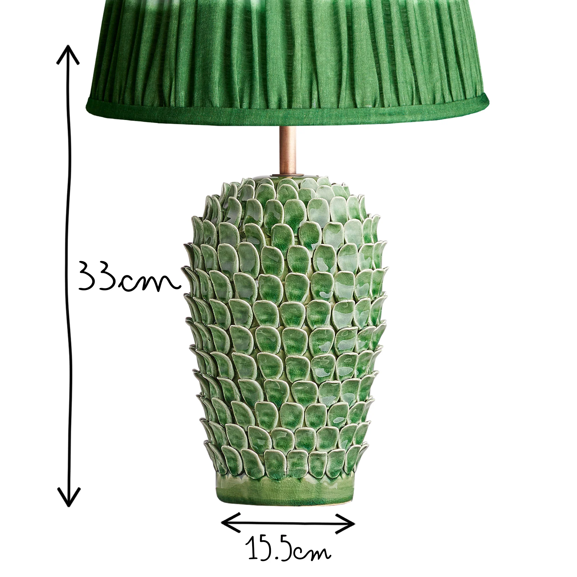 Smaller Stucco table lamp in emerald - Image 8