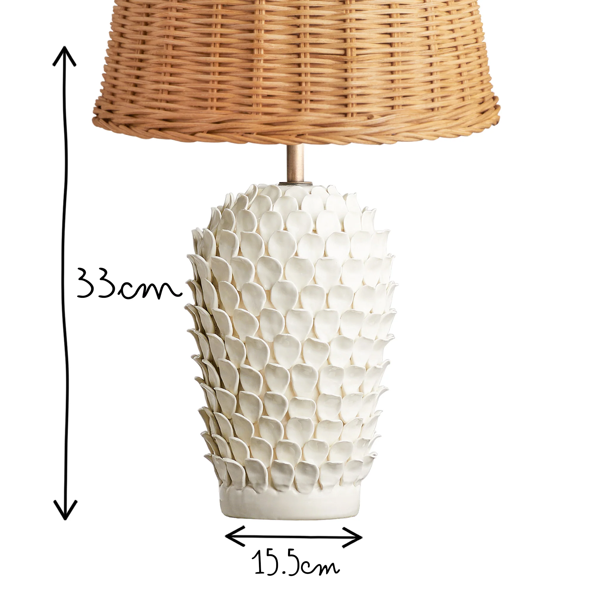 Smaller Stucco table lamp in stone - Image 8
