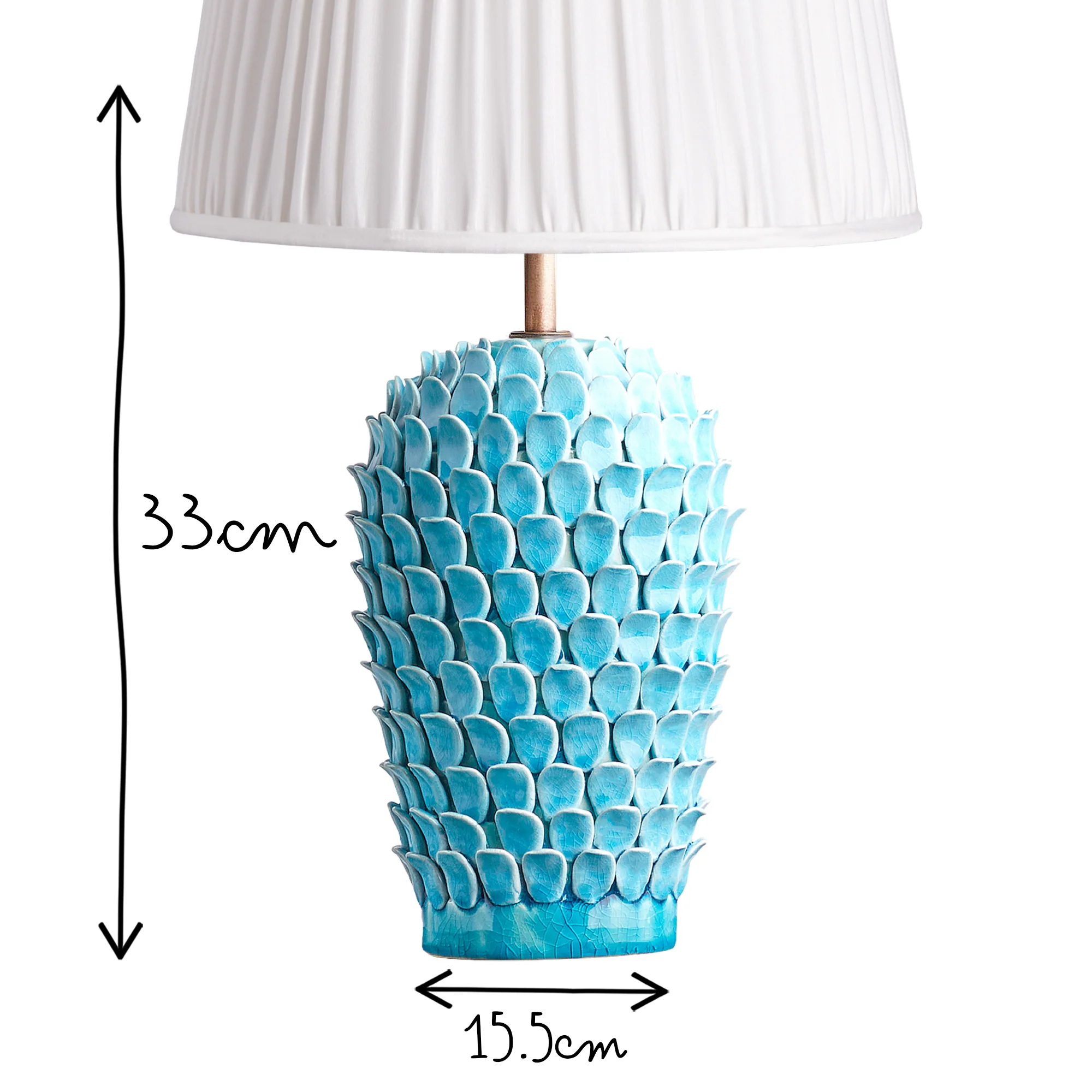 Smaller Stucco table lamp in turquoise - Image 10