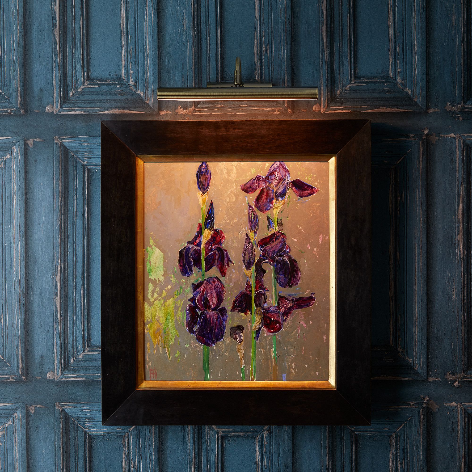 Smaller Turner picture light in antique brass finish - Image 3