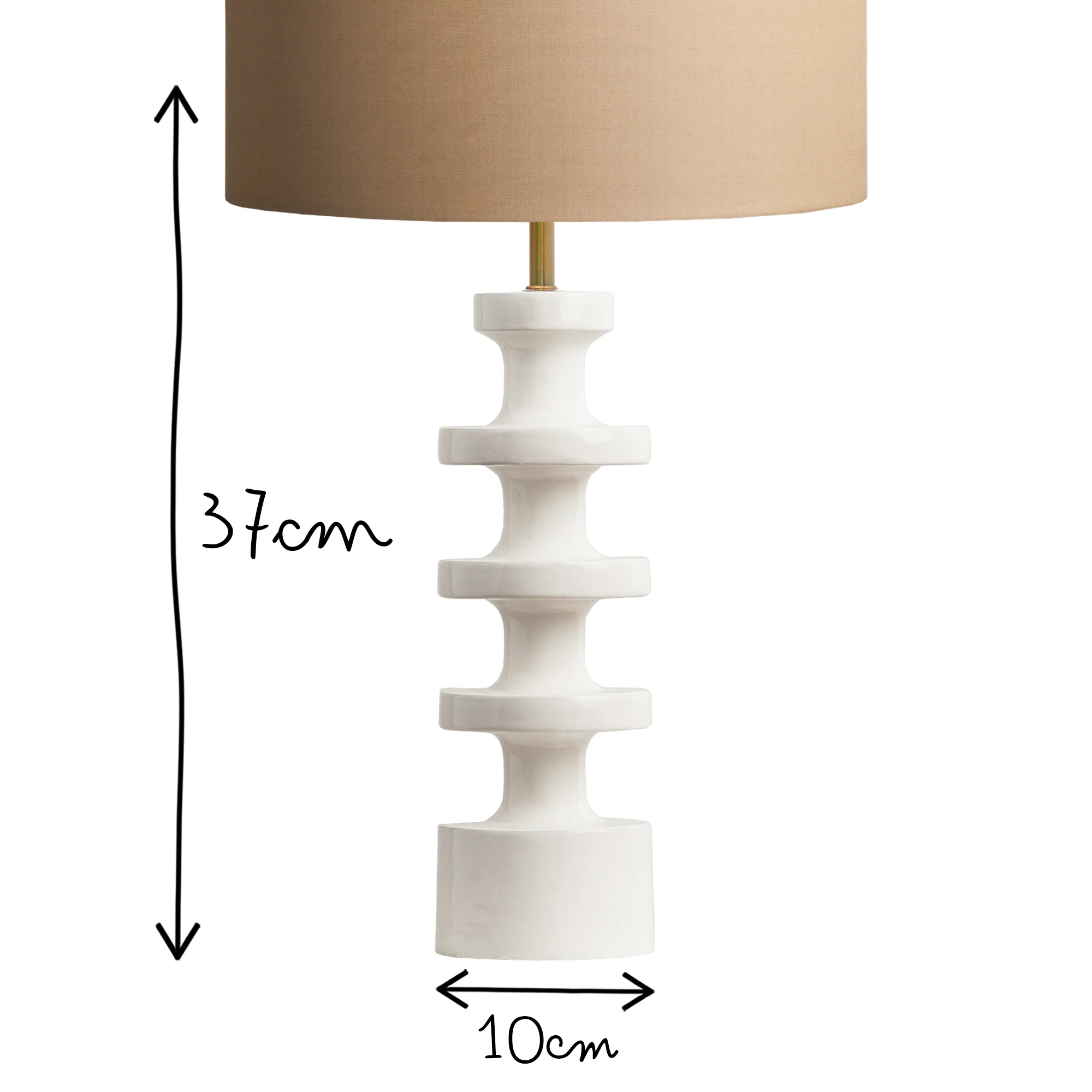 Spool table lamp in white lacquered wood - Image 8