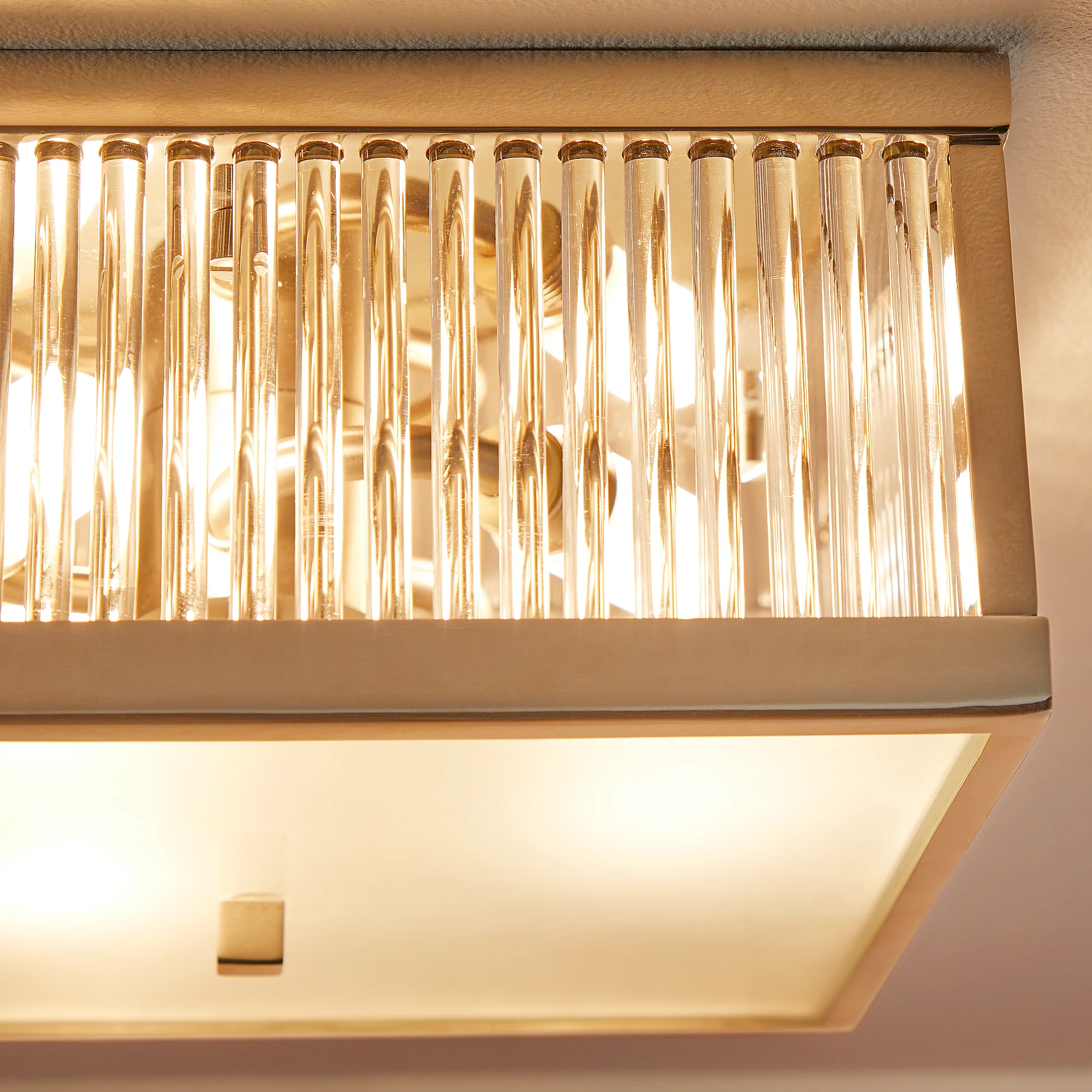 Square Roddy IP44 flush ceiling light in Nickel - Image 4