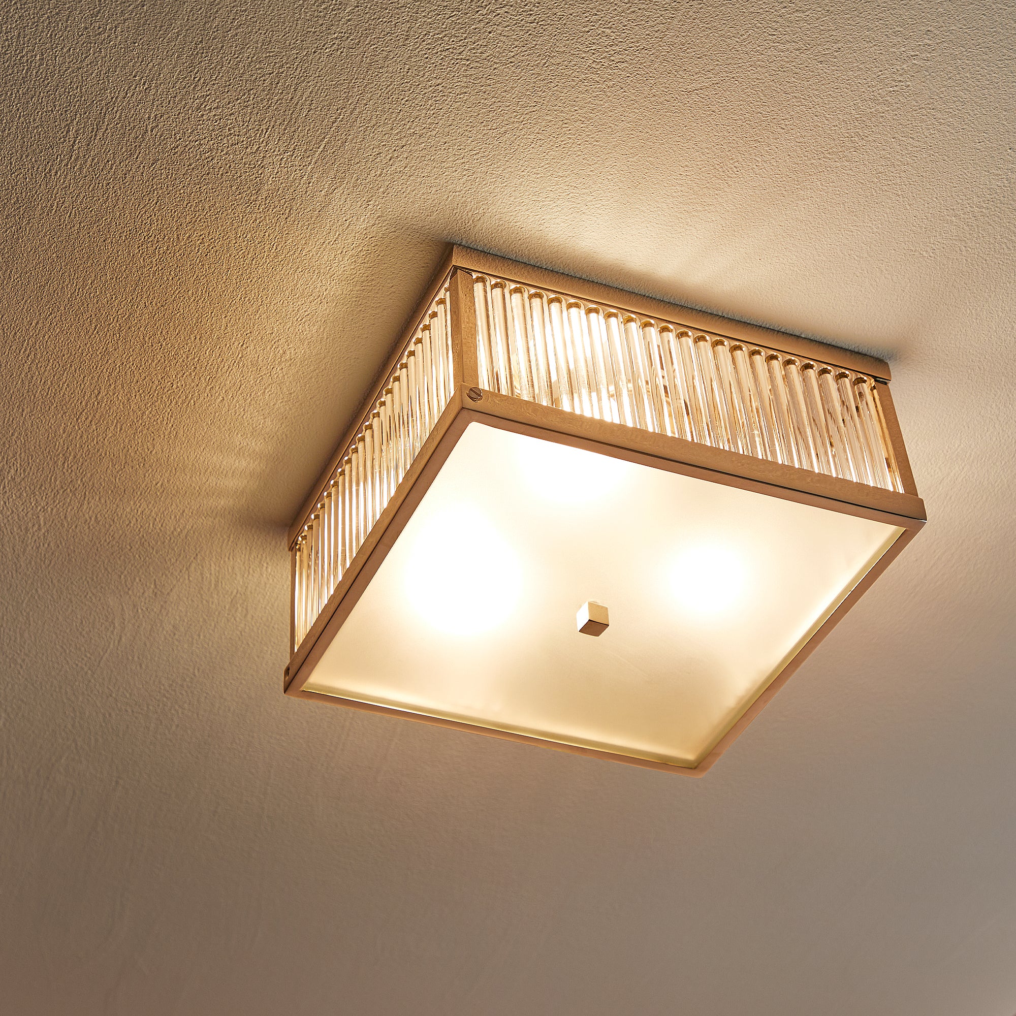Square Roddy IP44 flush ceiling light in Nickel - Image 8