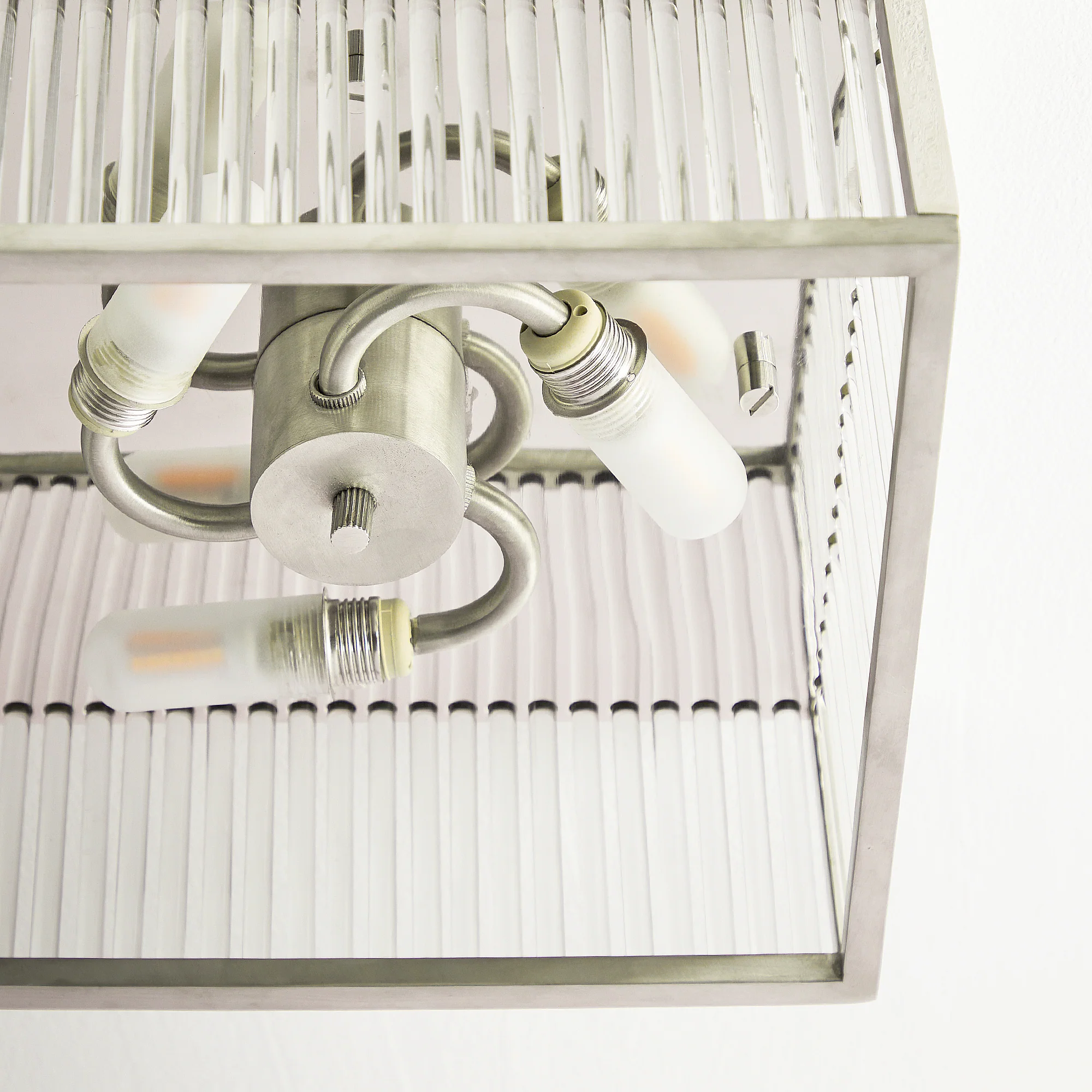 Square Roddy IP44 flush ceiling light in Nickel - Image 9