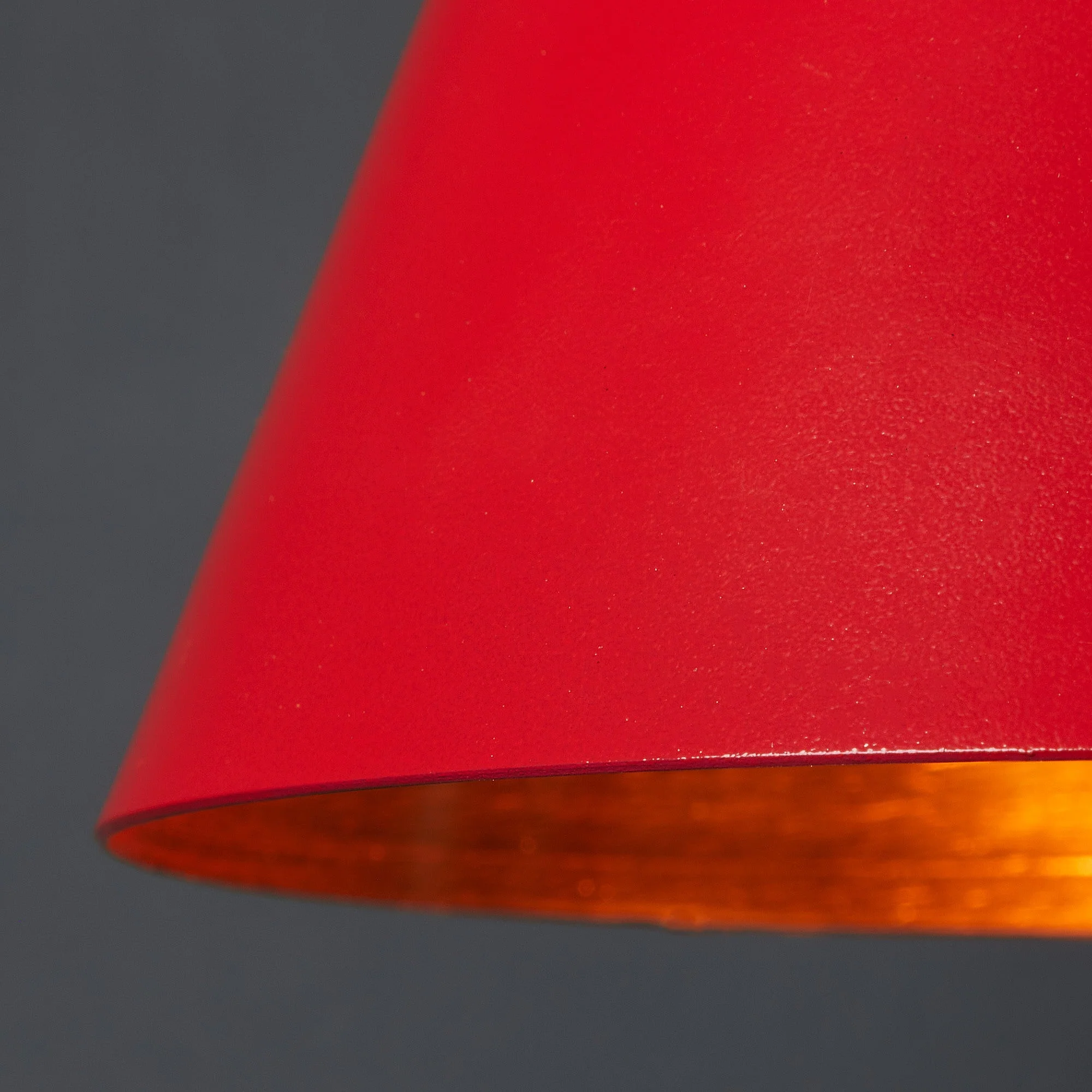 Stanlette pendant shade in red with copper interior - Image 3