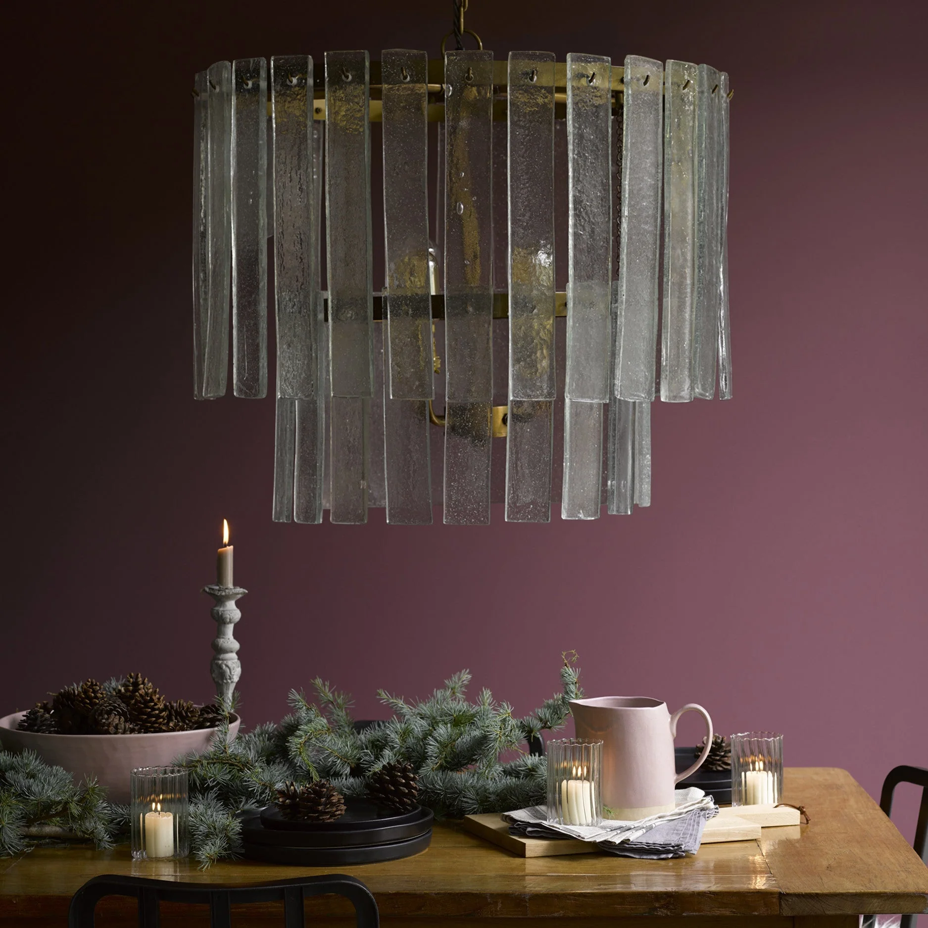 Starsky chandelier with clear recycled pressed glass strips - Image 3