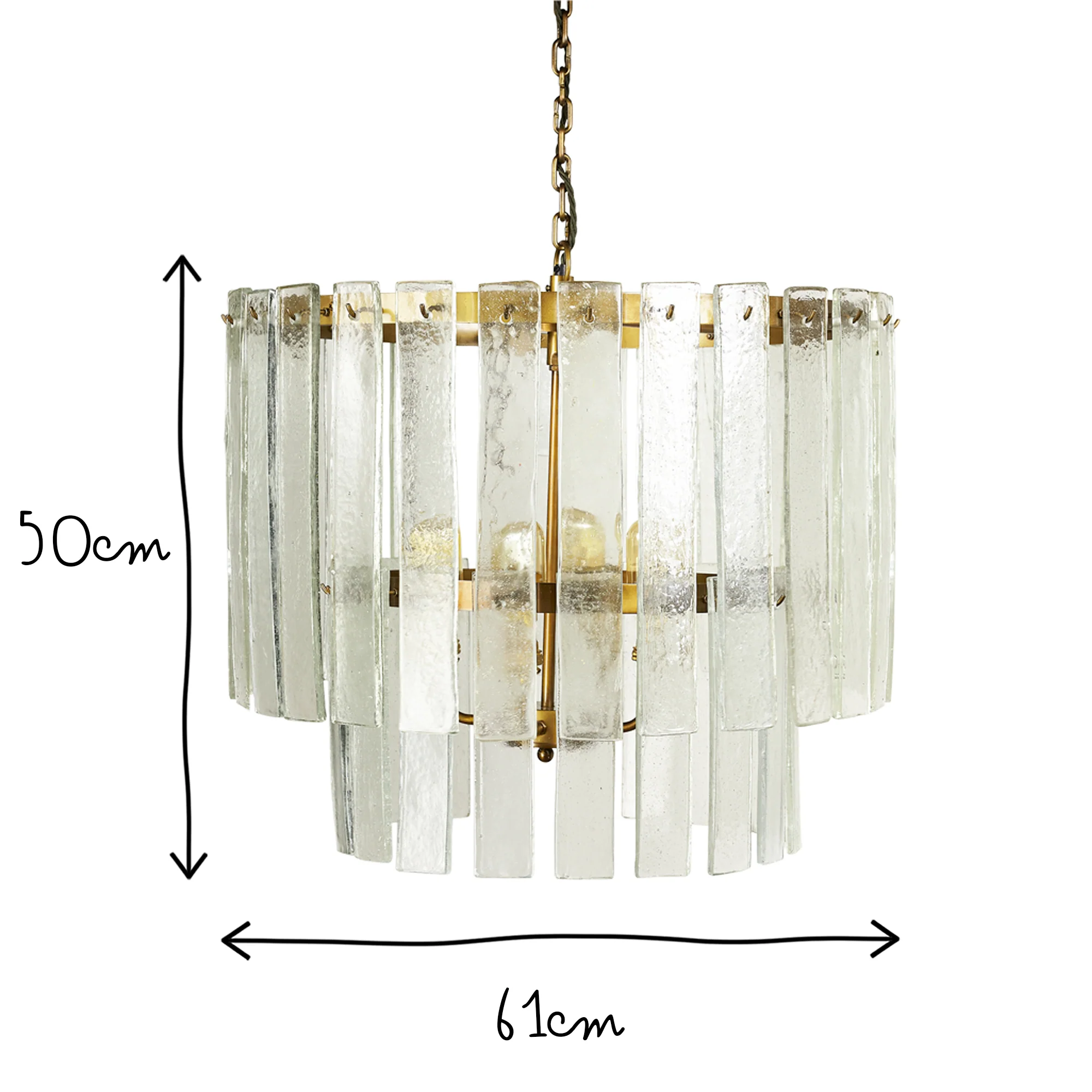 Starsky chandelier with clear recycled pressed glass strips - Image 8
