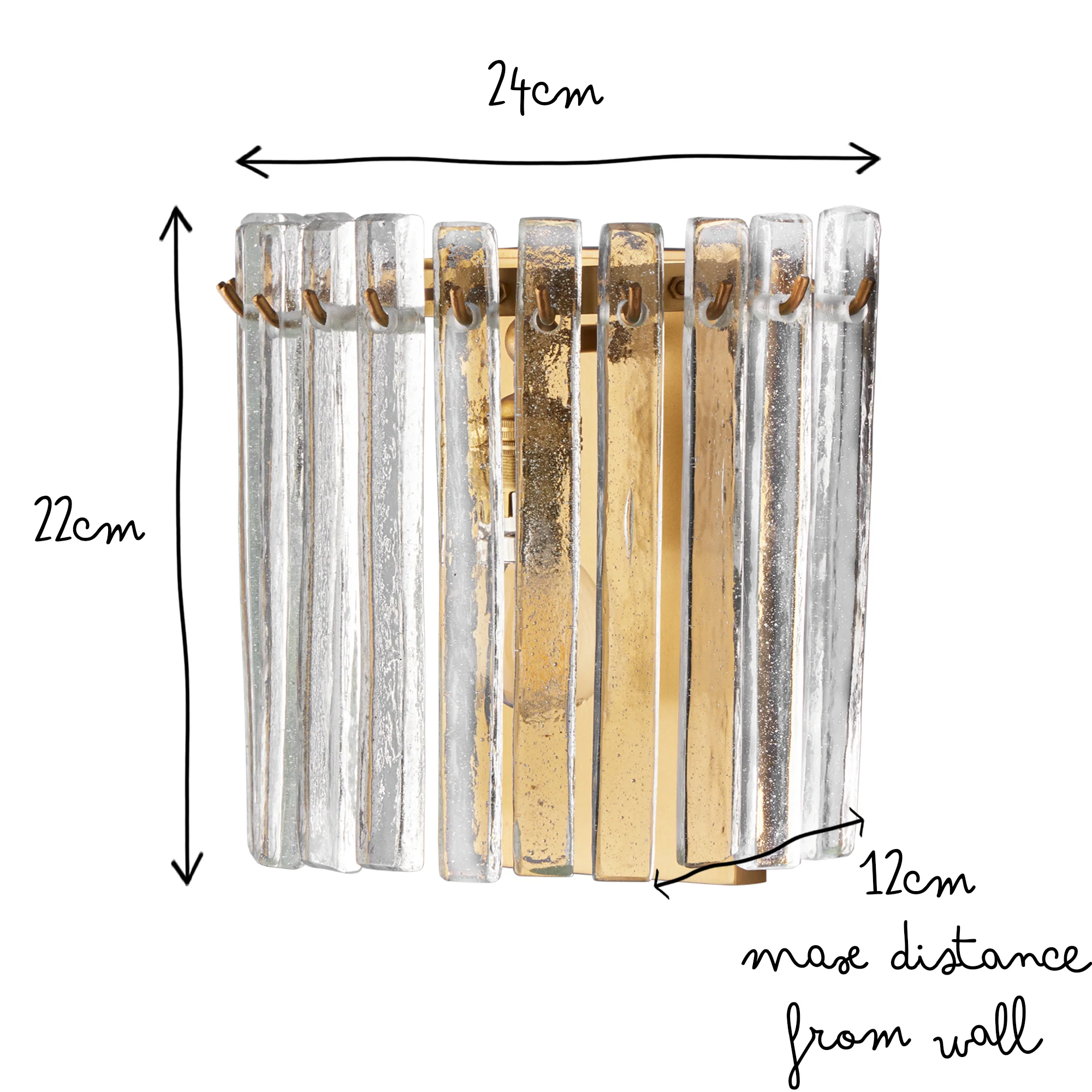 Starsky wall light with clear recycled blown glass strips - Image 13