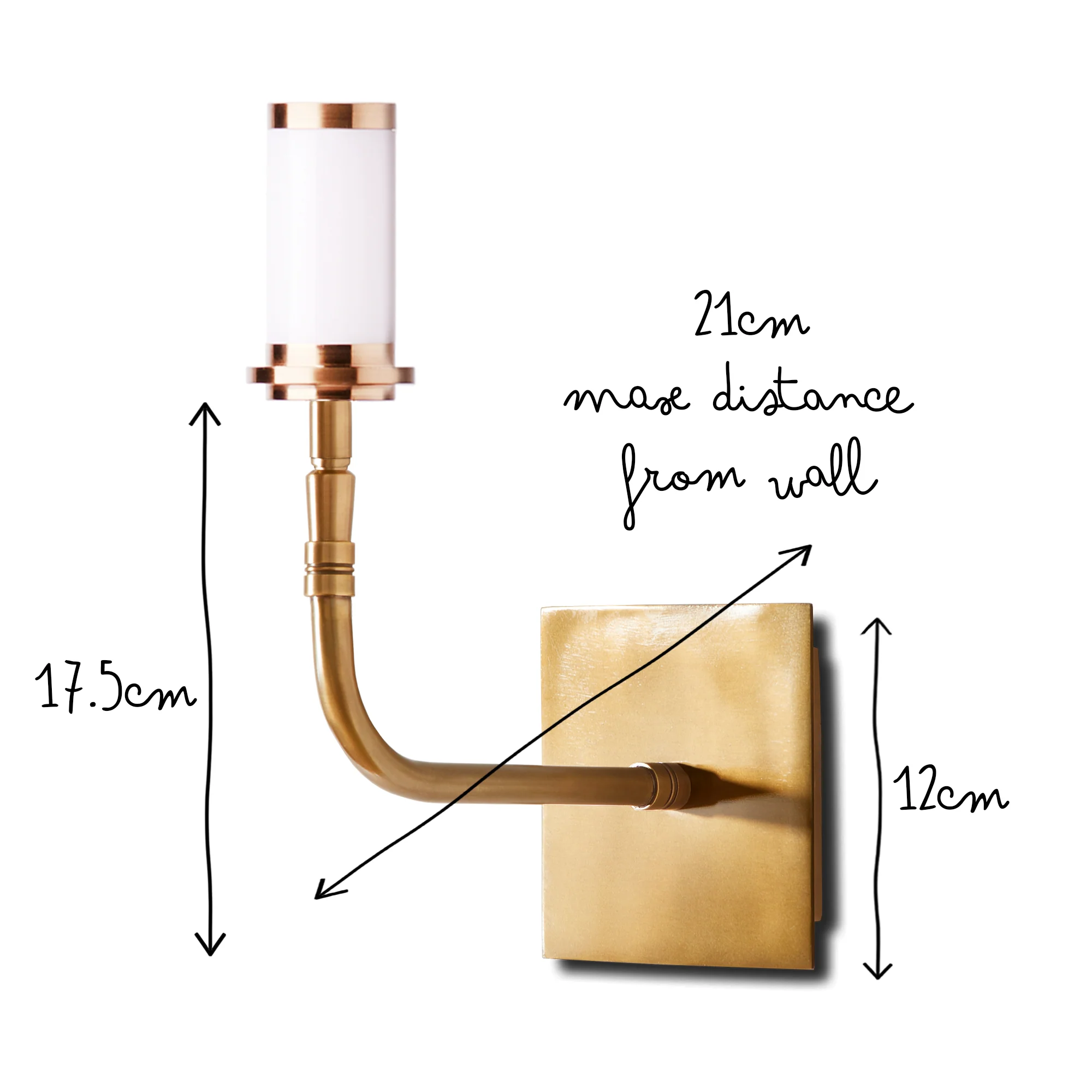 Stevie rechargeable wall fitting in antique brass - Image 6