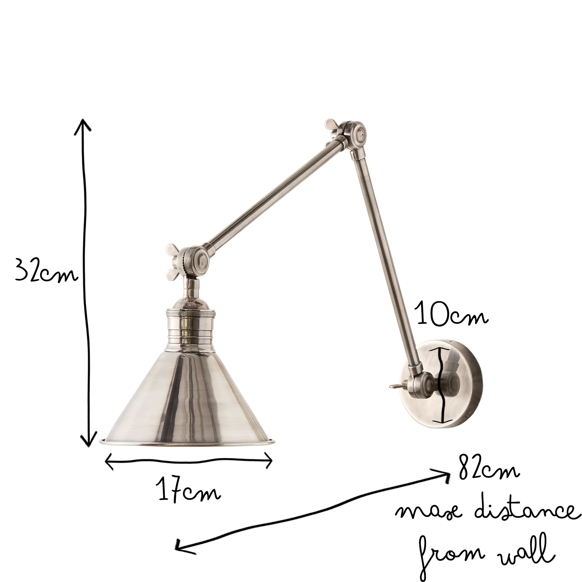 Stork wall light in antique silver - Image 11