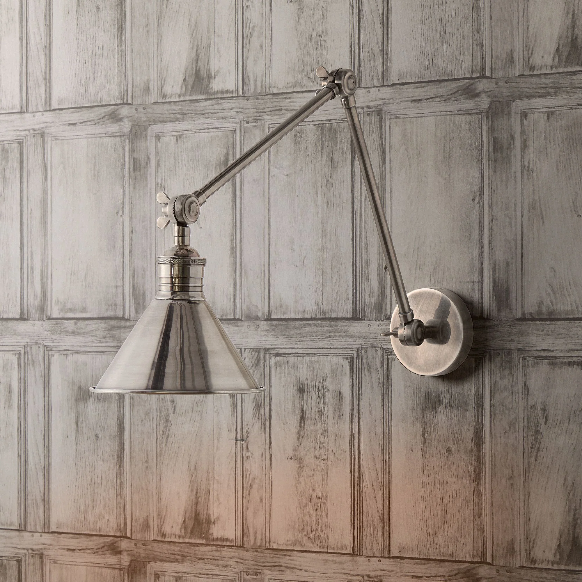 Stork wall light in antique silver - Image 3