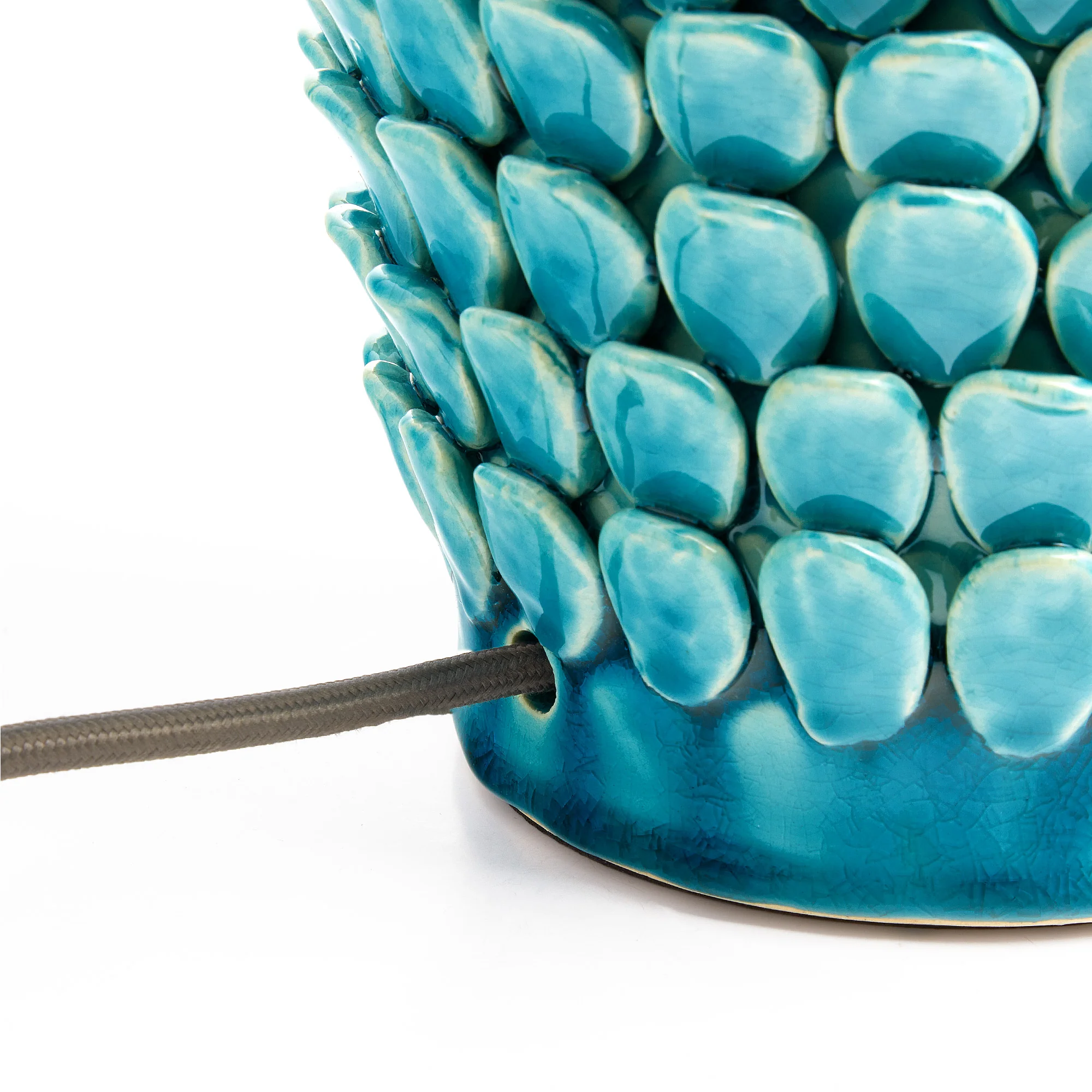 Regular Stucco table lamp in turquoise ceramic - Image 3
