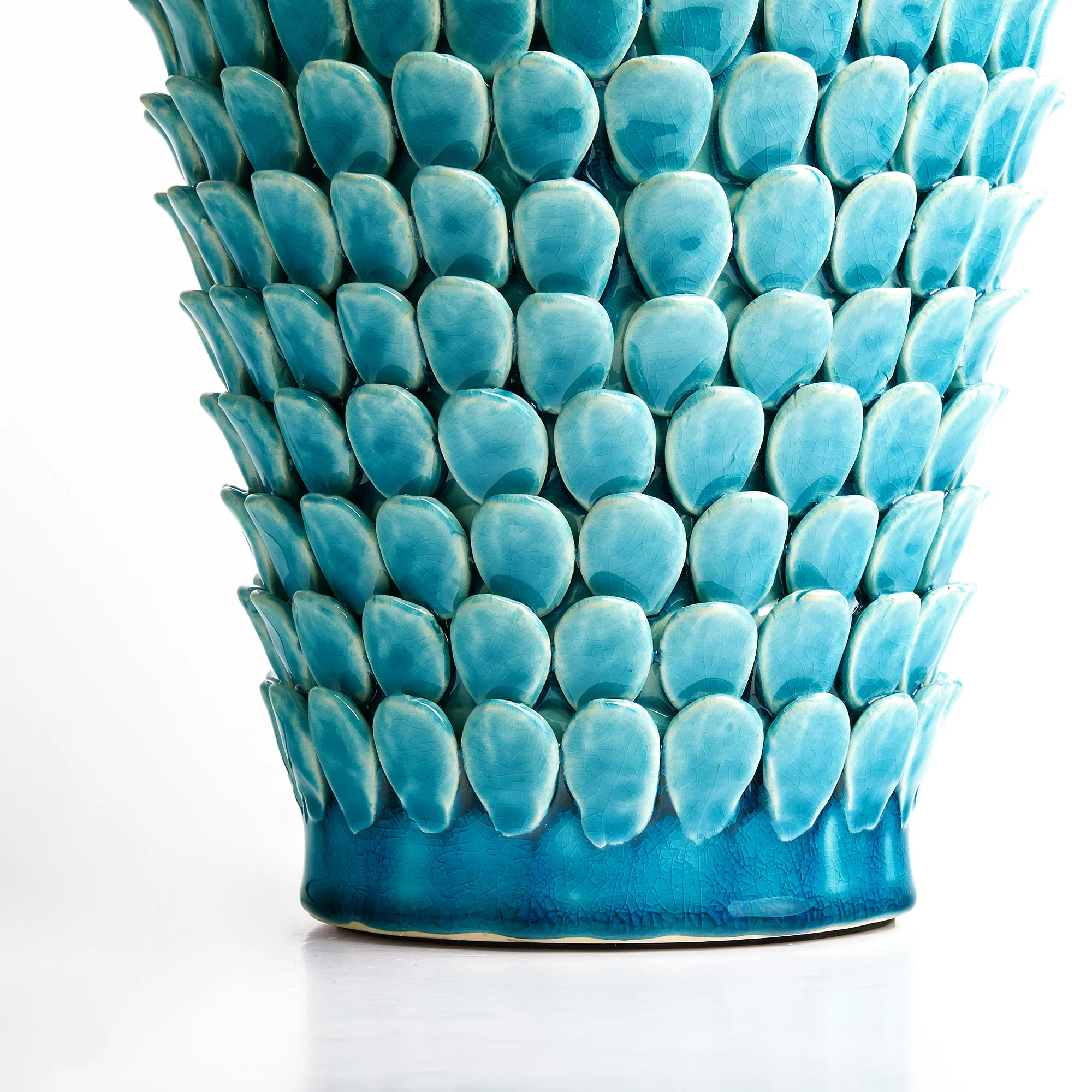 Regular Stucco table lamp in turquoise ceramic - Image 4