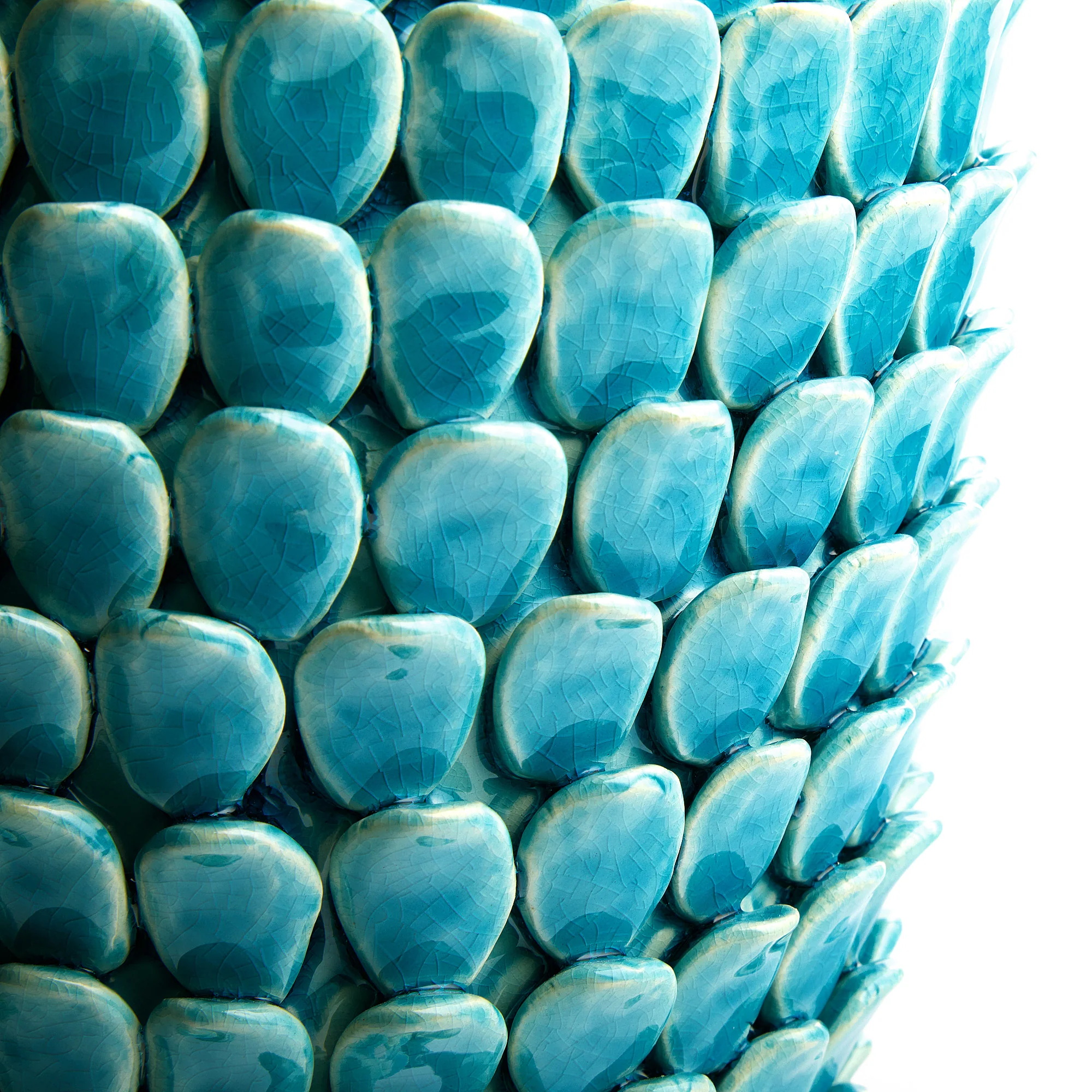 Regular Stucco table lamp in turquoise ceramic - Image 5