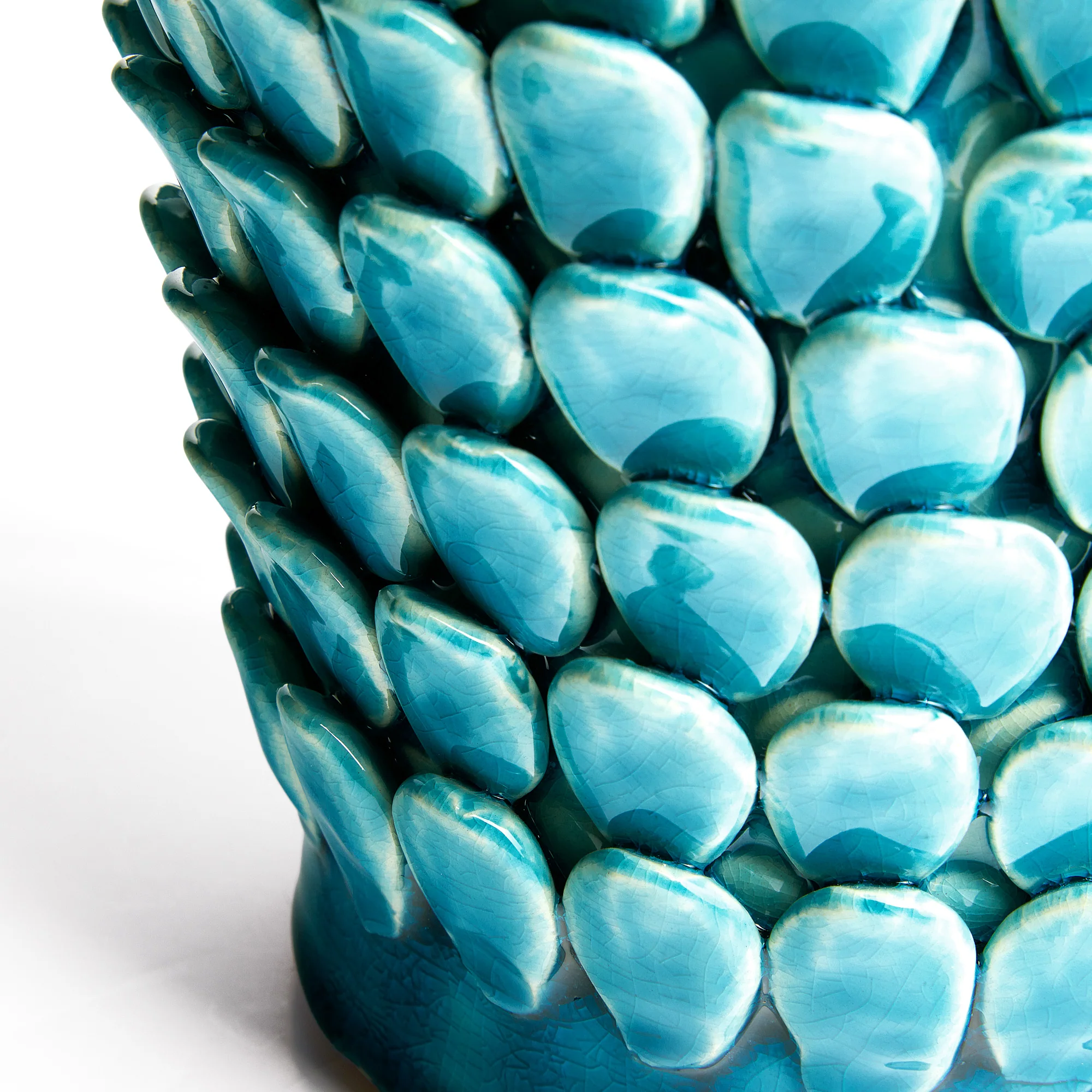 Regular Stucco table lamp in turquoise ceramic - Image 6