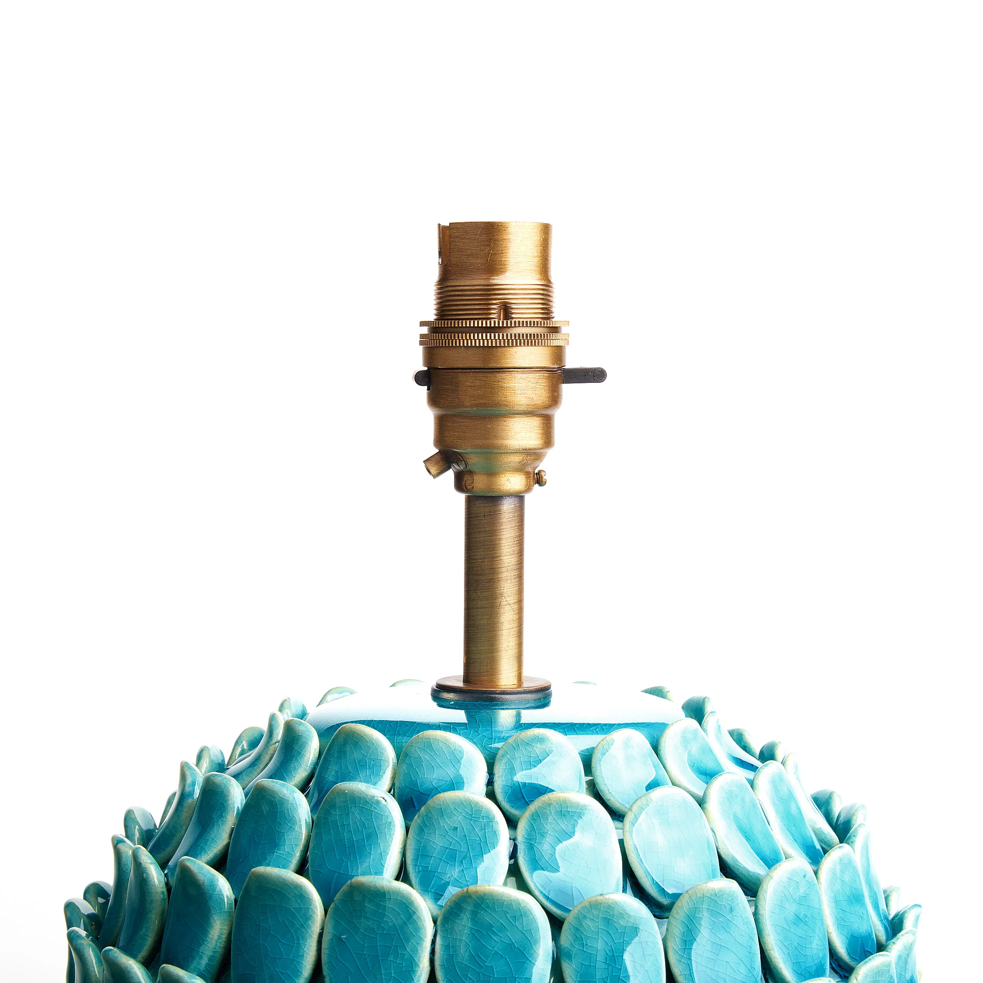Regular Stucco table lamp in turquoise ceramic - Image 7