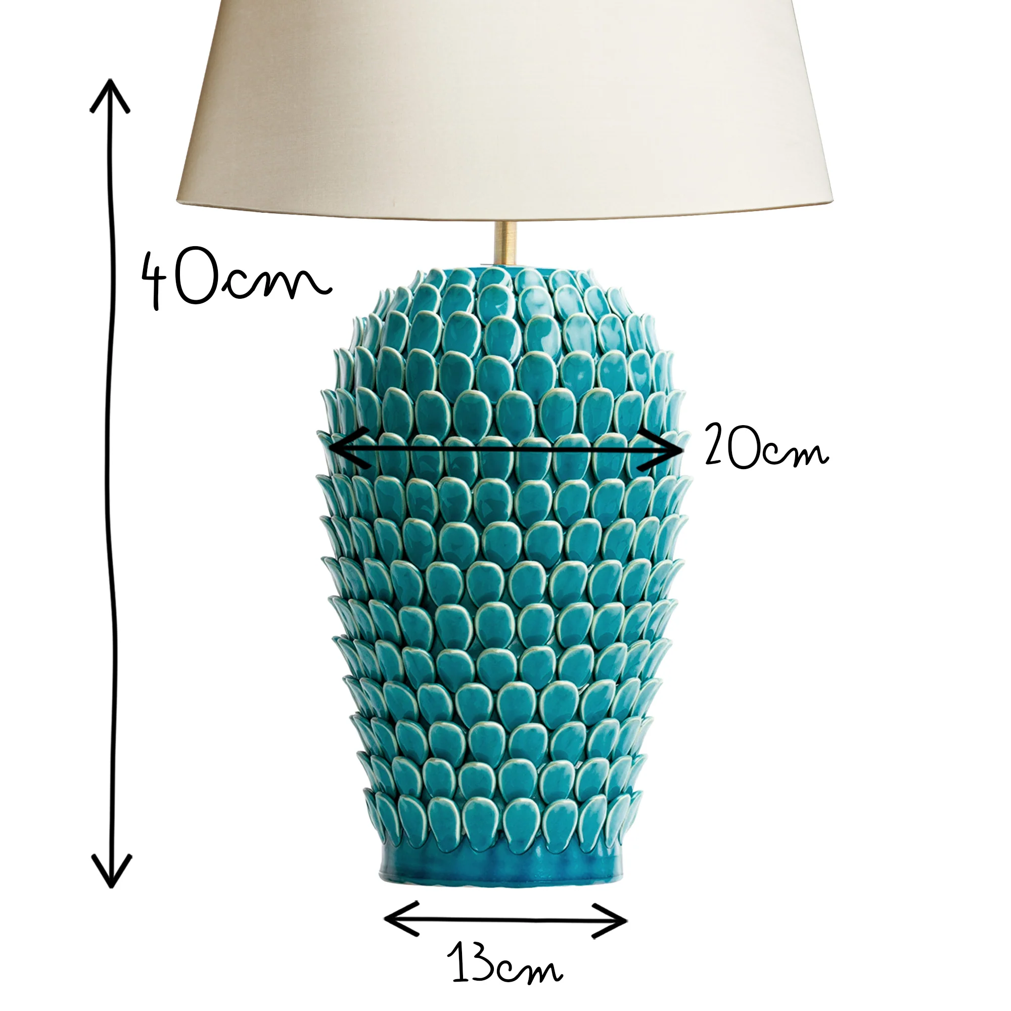 Regular Stucco table lamp in turquoise ceramic - Image 8