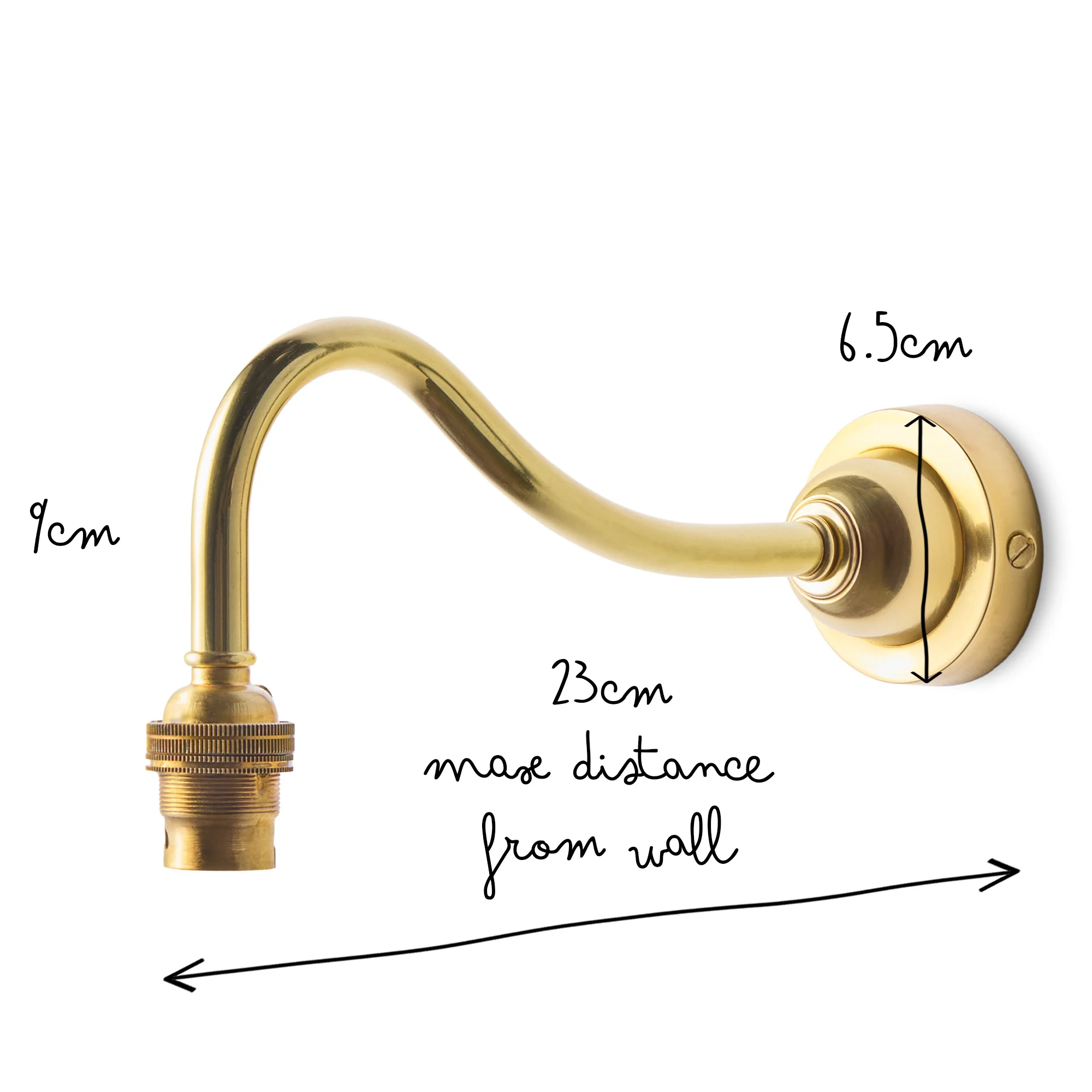 Swan neck wall fitting in antiqued brass - Image 7
