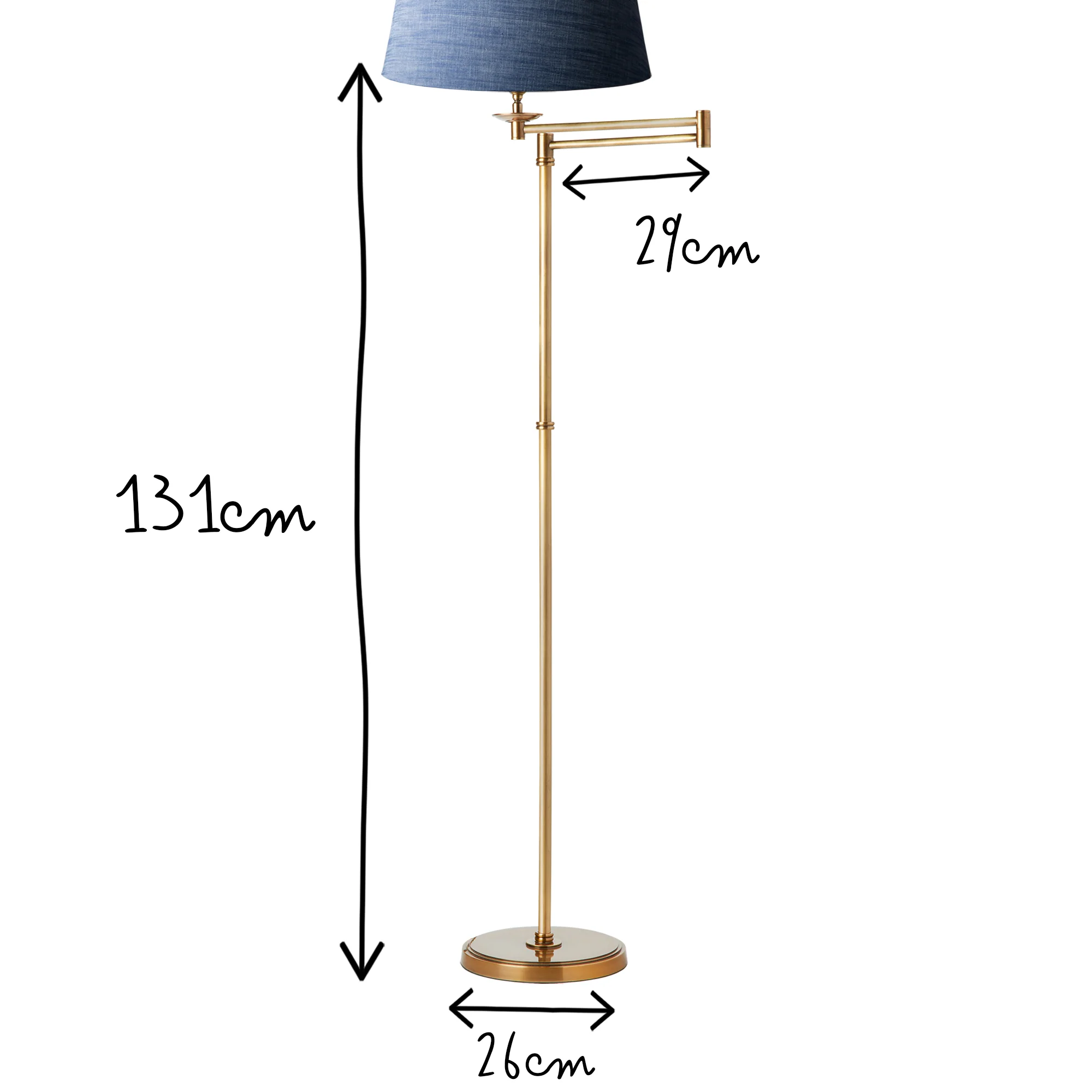 Swing articulated standing lamp in brass - Image 10