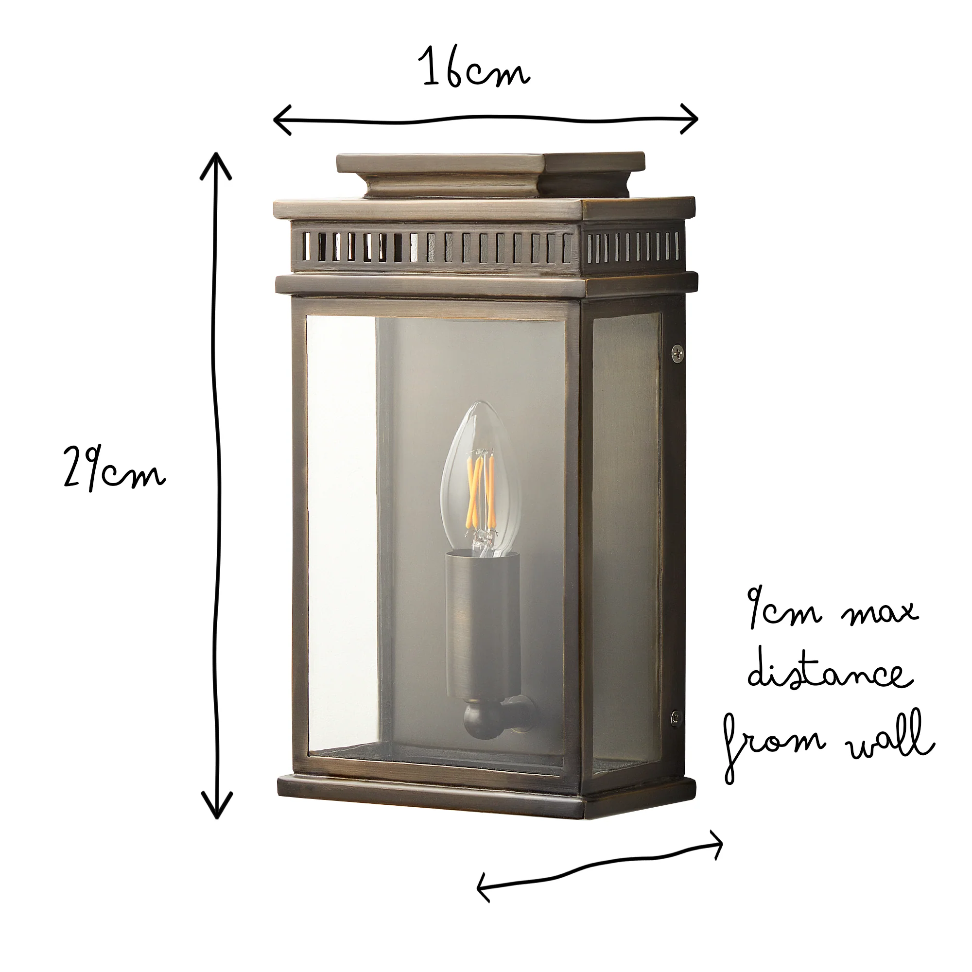 Tenby exterior IP44 wall light in antique bronze - Image 10