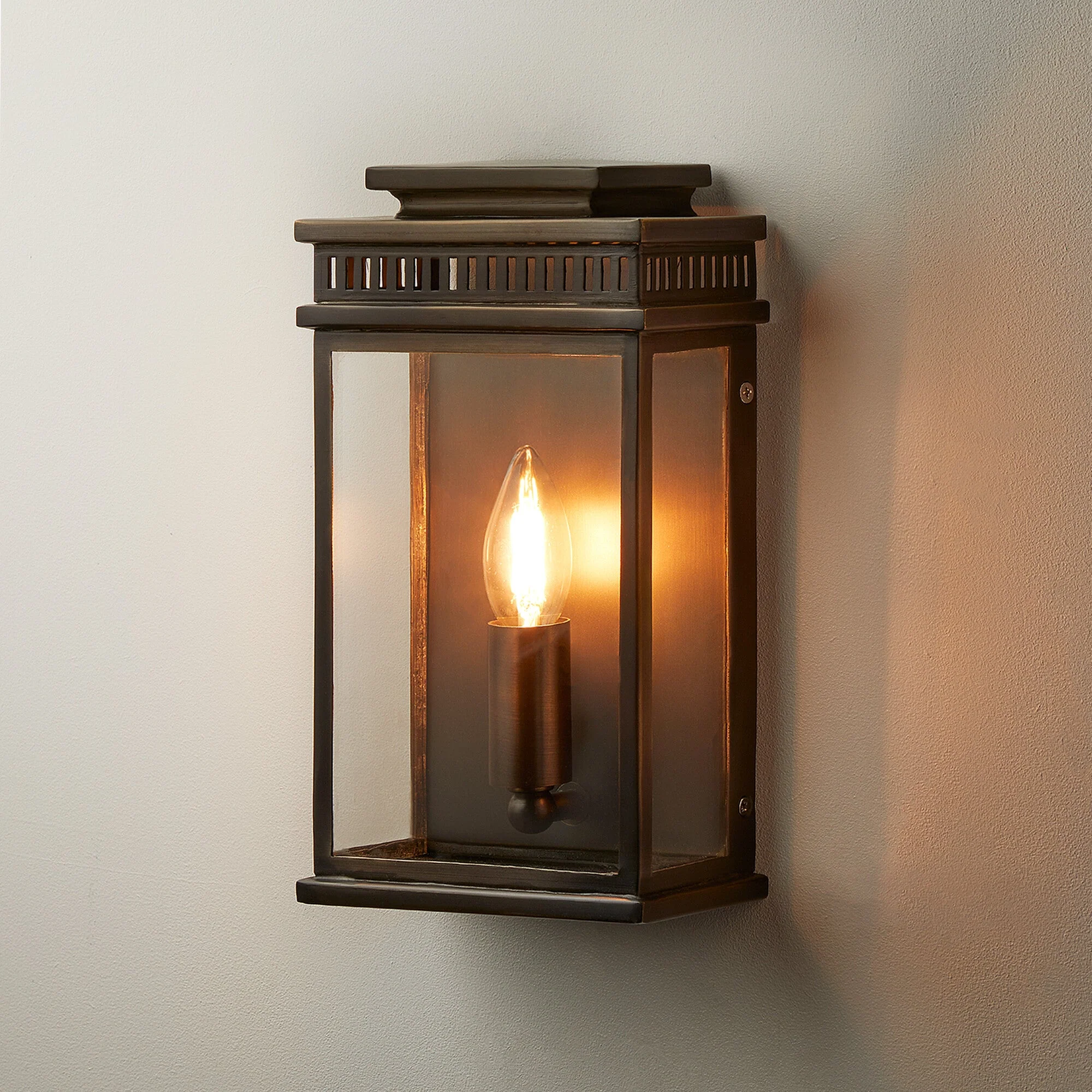 Tenby exterior IP44 wall light in antique bronze - Image 9