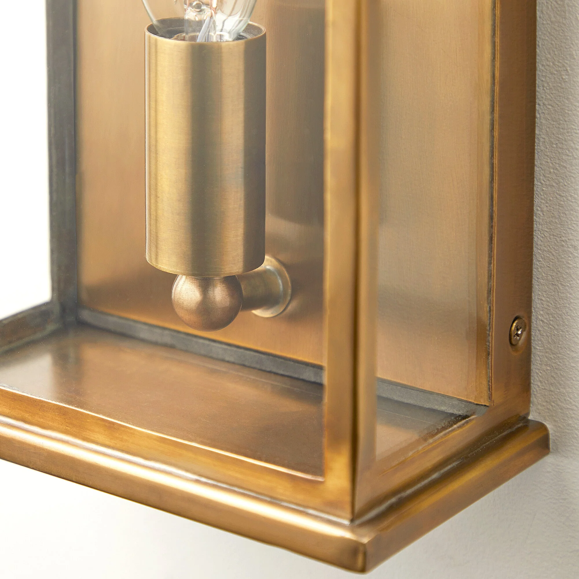 Tenby exterior IP44 wall light in antiqued brass - Image 5
