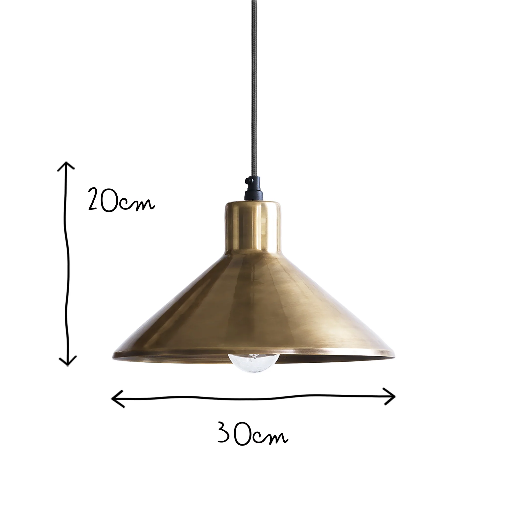 Thea pendant light in antique brass - Image 3