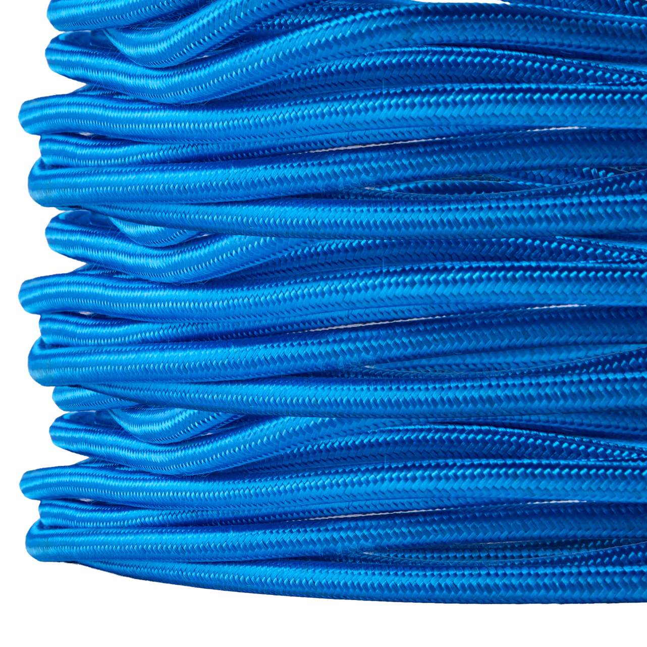 Three core silk covered round flex in midnight blue