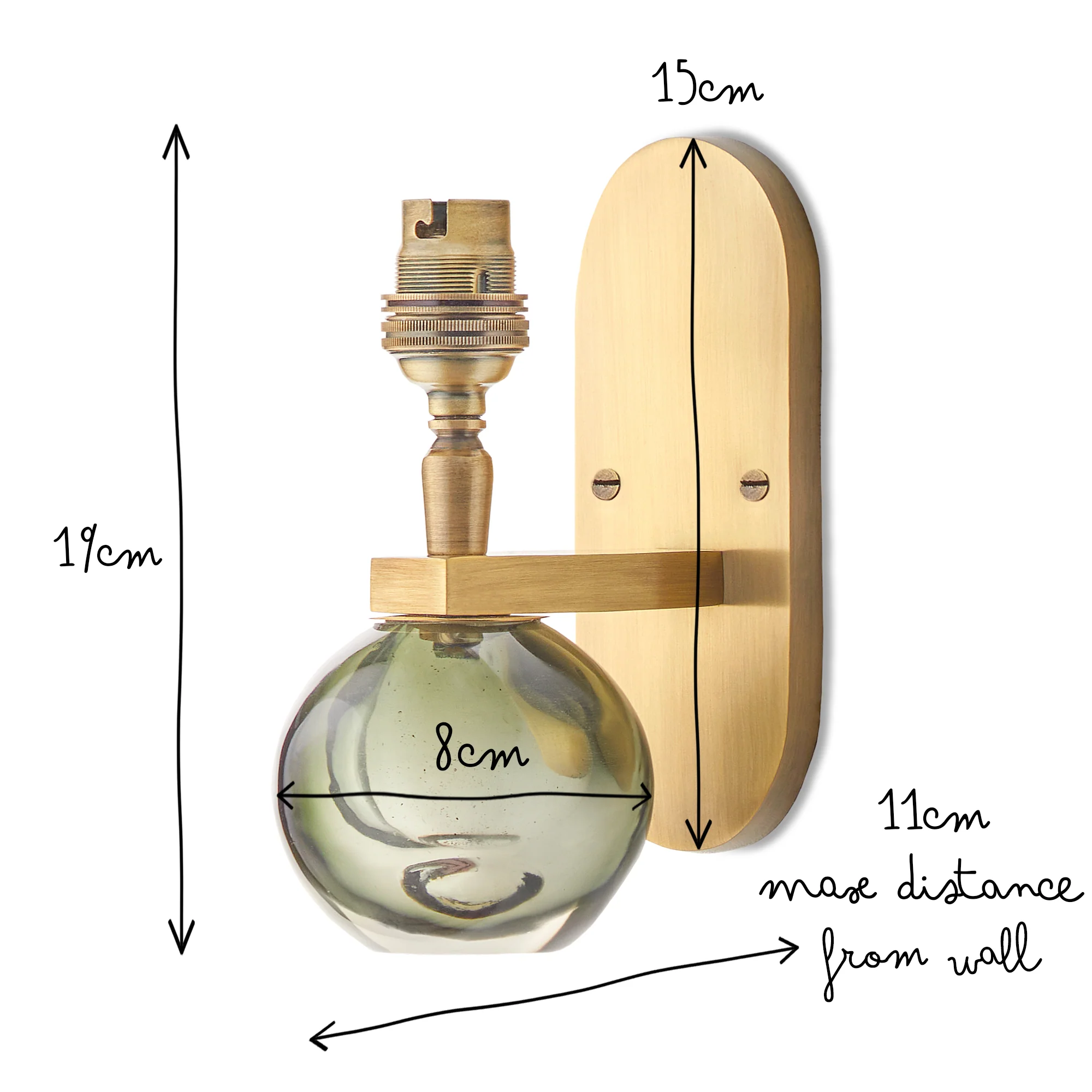 Tiddly Pomme wall fitting in brass and green glass - Image 7