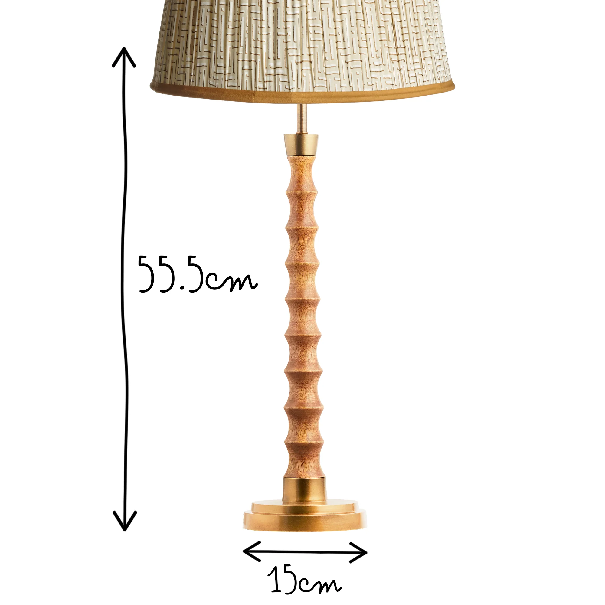 Tinto table lamp in natural wood and antique brass - Image 11