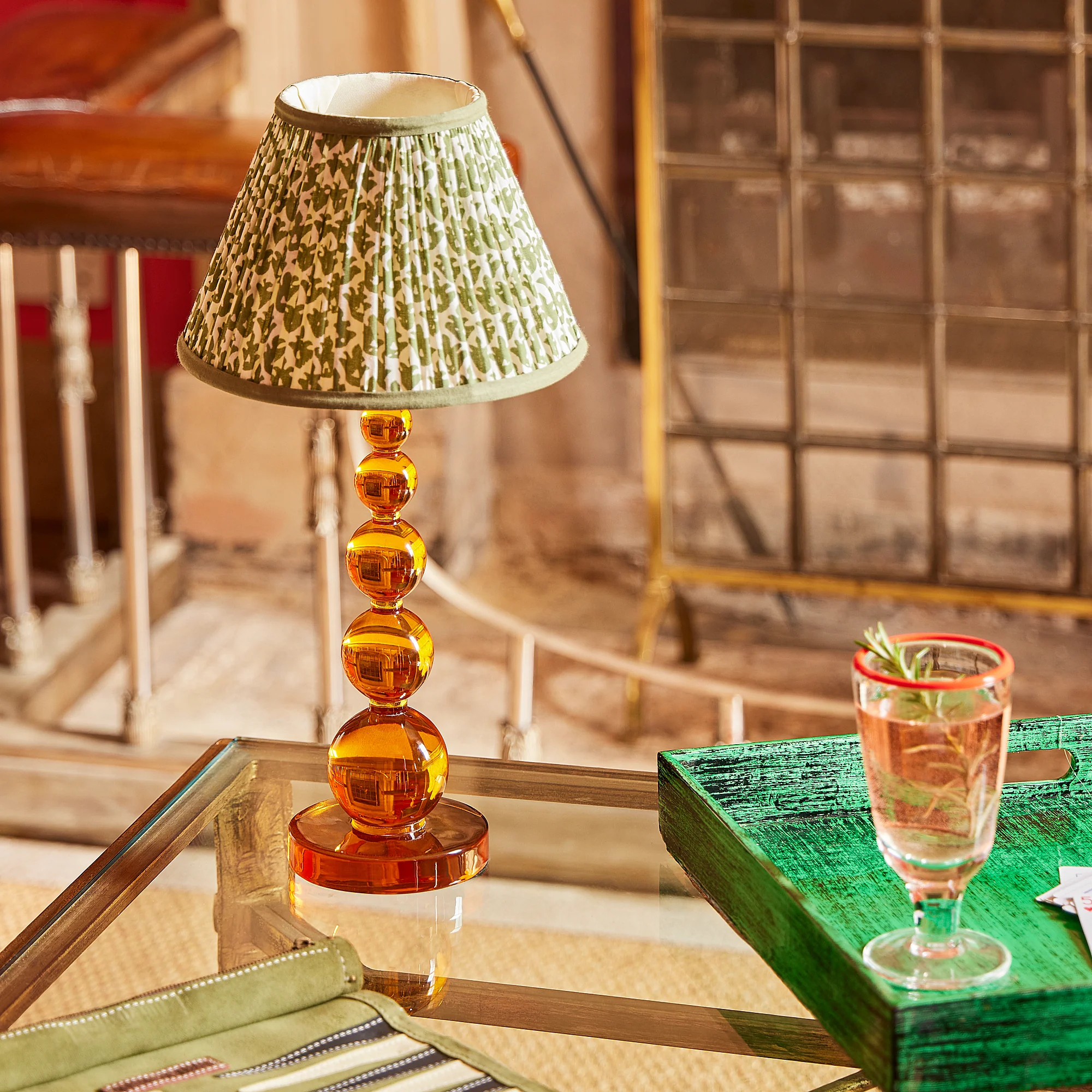 Tiny Aurora rechargeable table lamp in amber