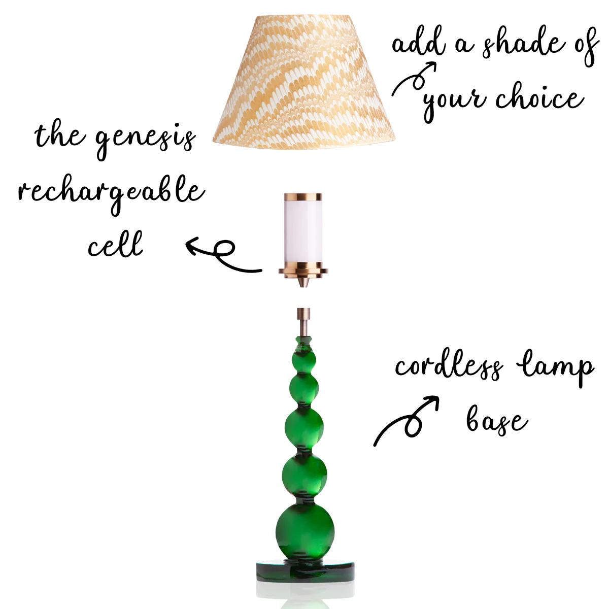 Tiny Aurora rechargeable table lamp in green - Image 3