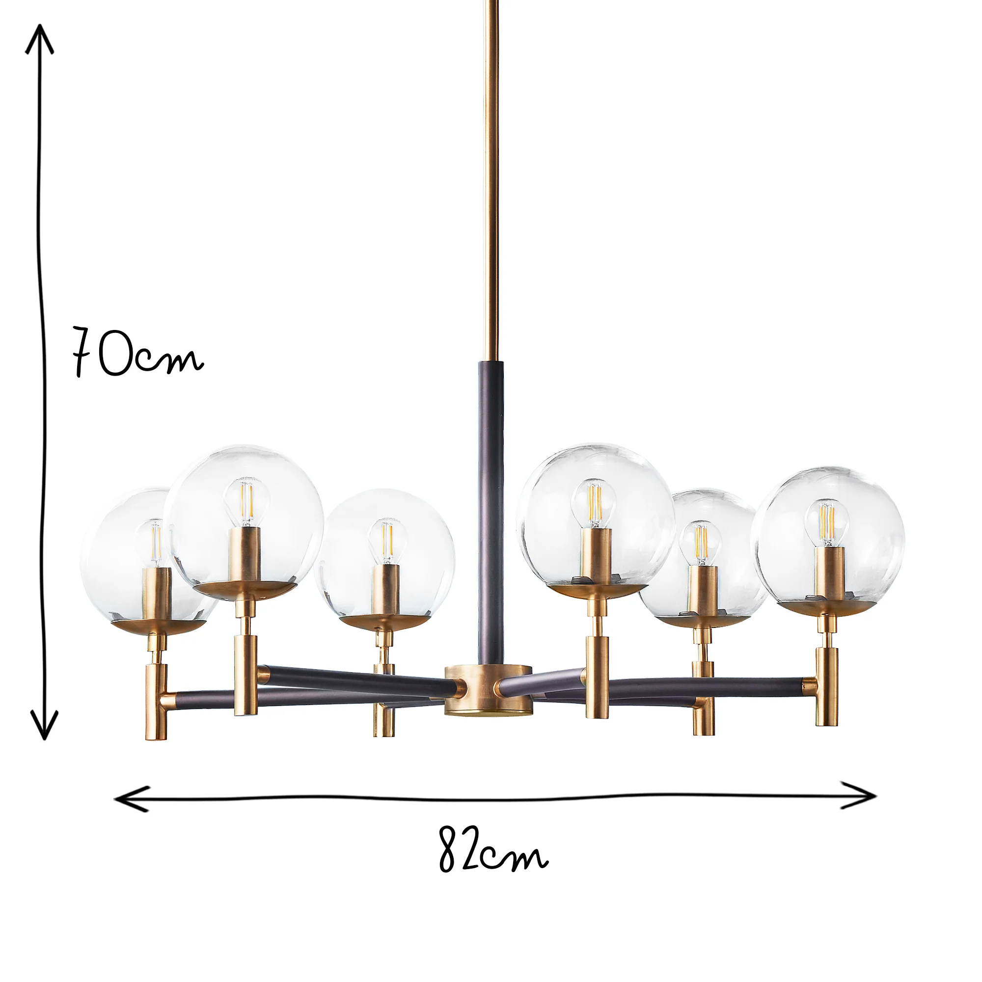 Tom chandelier in black and brushed gold - Image 10