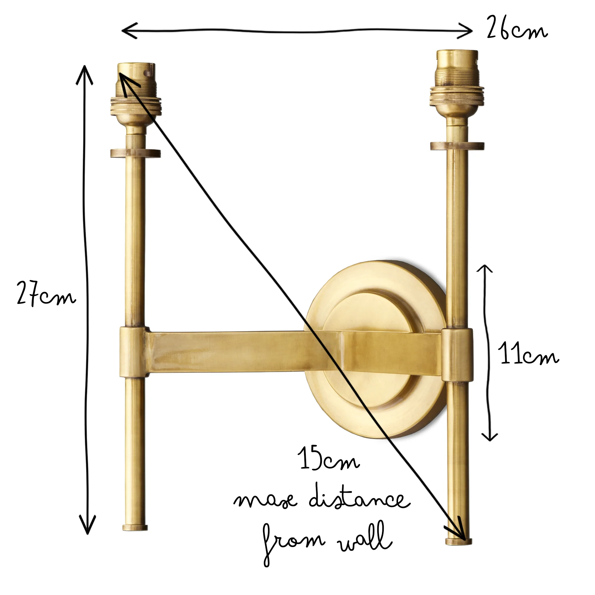 Tremmers double wall fitting in antique brass - Image 6