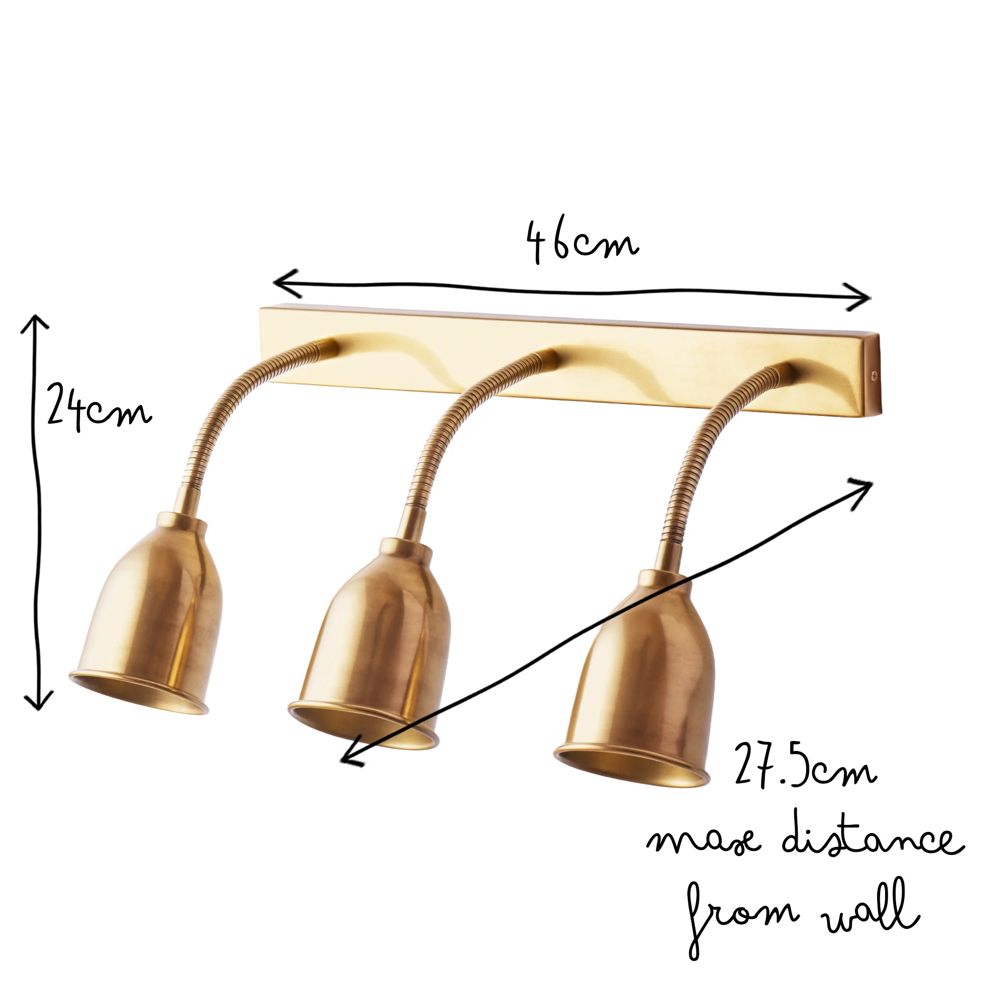 Triple Bendy Pick wall light in brass - Image 10