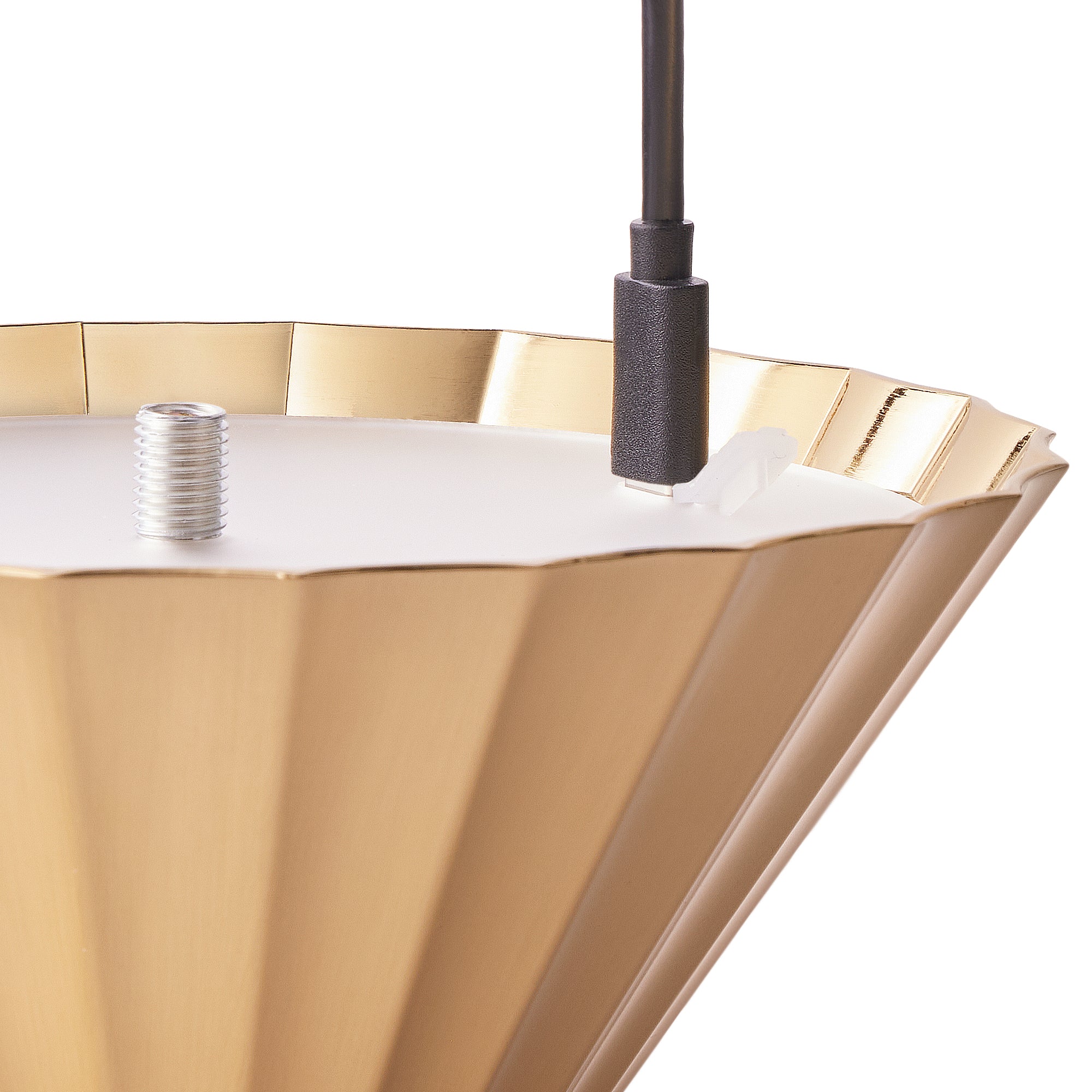 Twinky rechargeable table lamp in black with a brass hood - Image 9