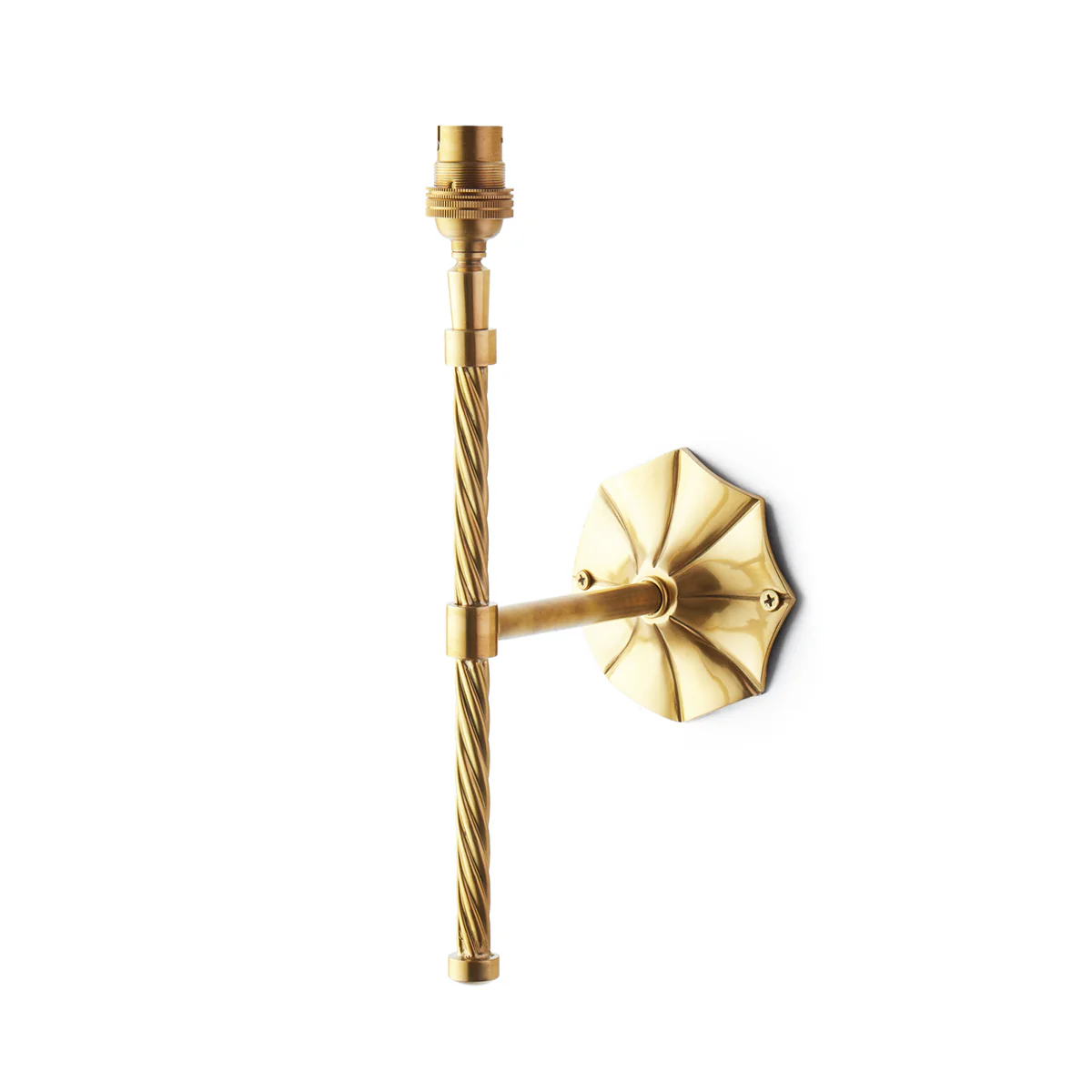 Twizzler wall fitting in antique brass