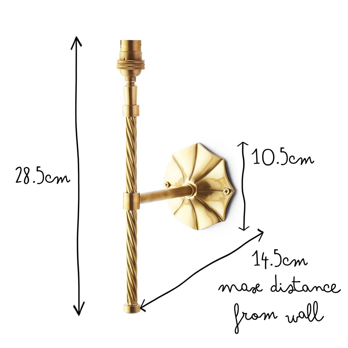 Twizzler wall fitting in antique brass - Image 9