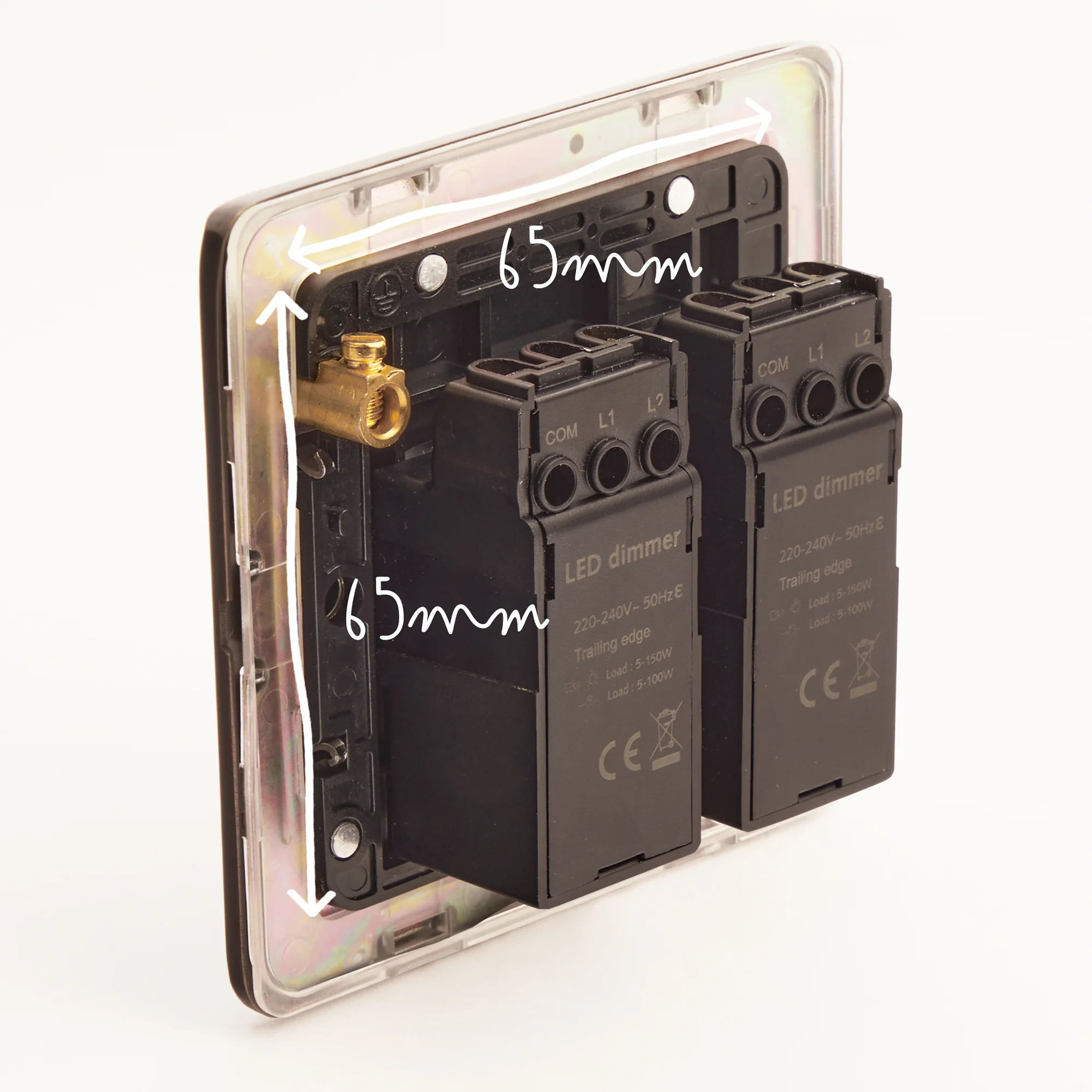 Two gang 2 way Florence dimmer switch in black - Image 6