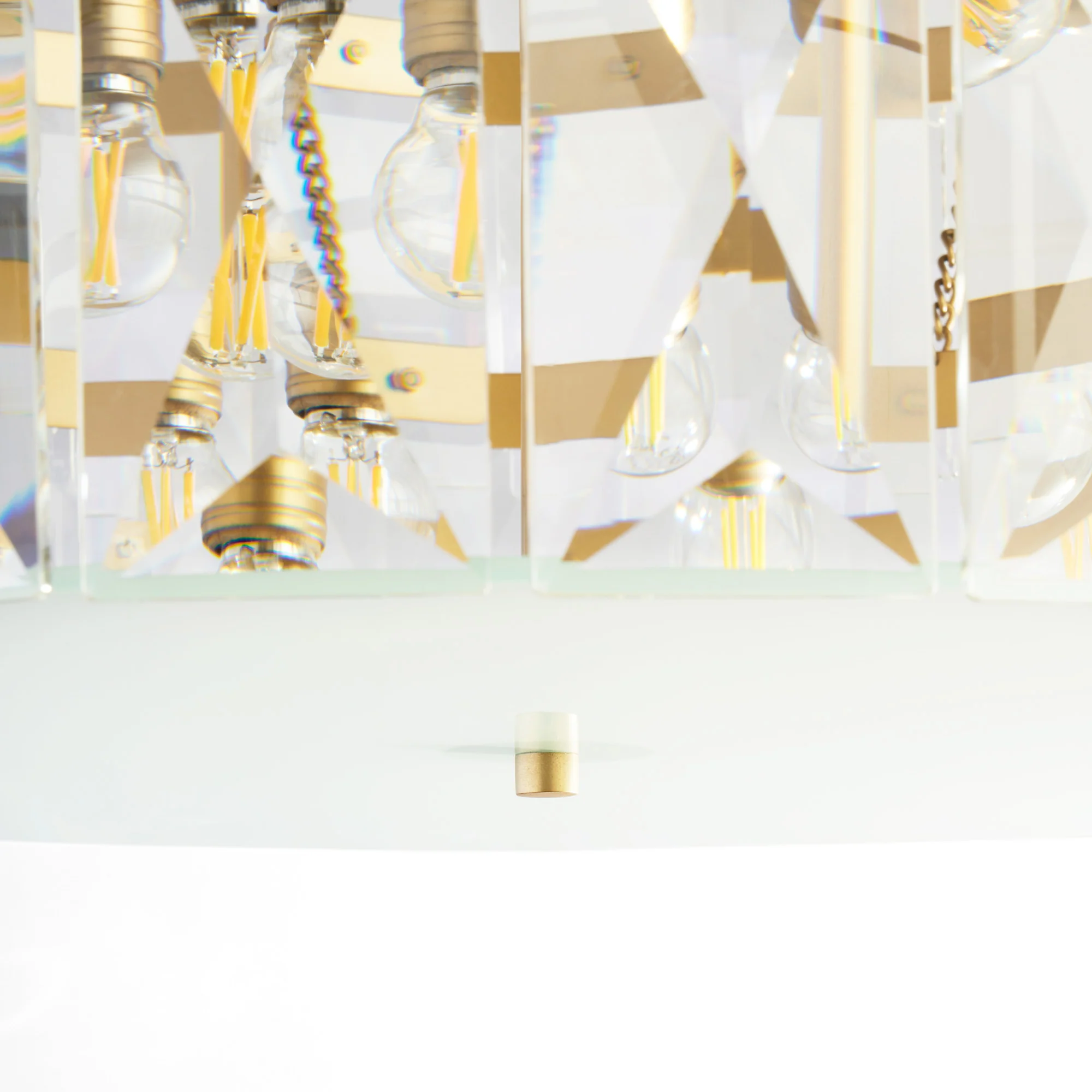 Two tiered Conchita chandelier in prismatic glass and brass - Image 9