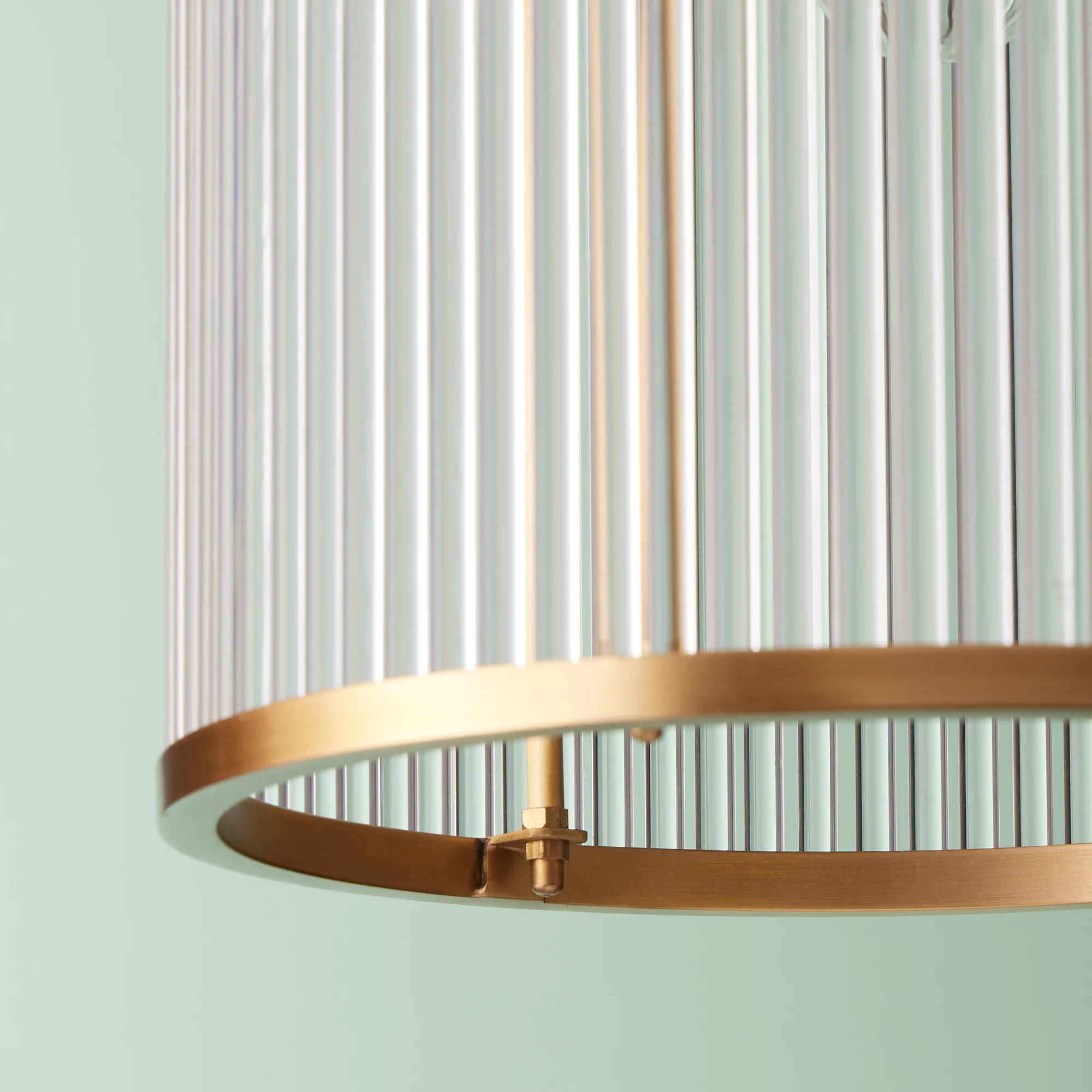 Valli glass pendant in brass with glass rods - Image 3