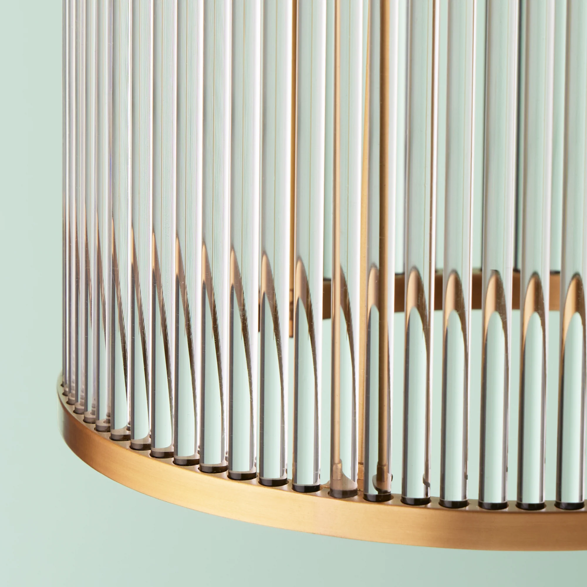 Valli glass pendant in brass with glass rods - Image 5