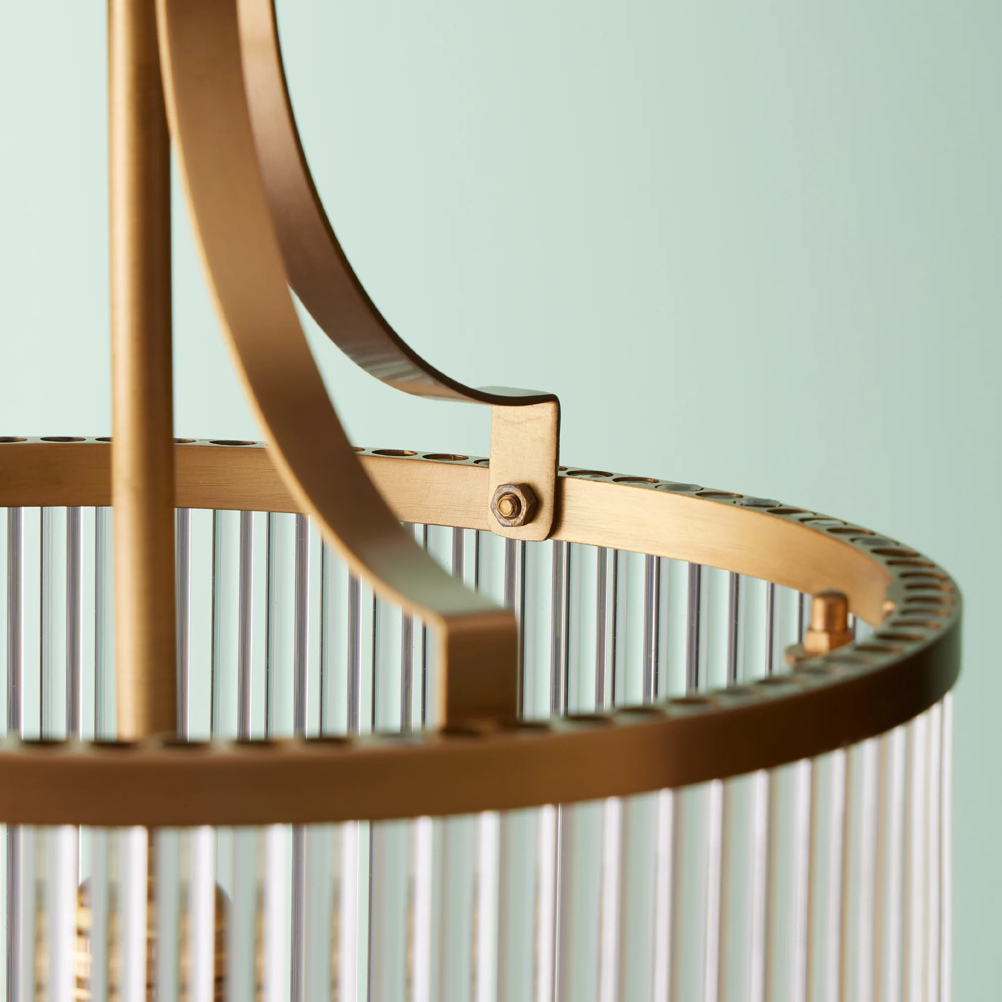 Valli glass pendant in brass with glass rods - Image 6