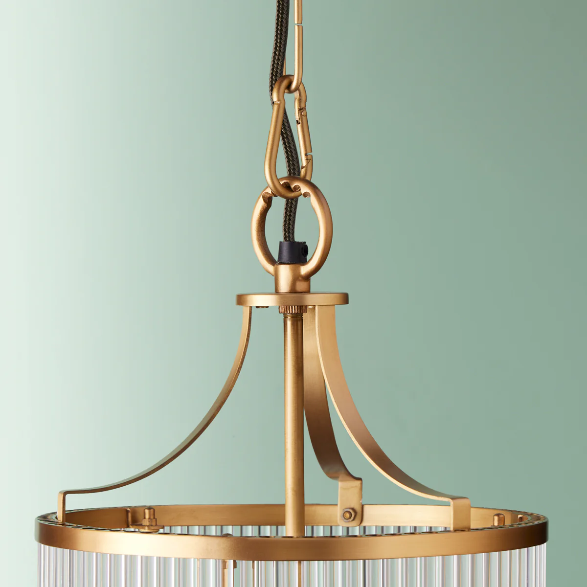 Valli glass pendant in brass with glass rods - Image 7