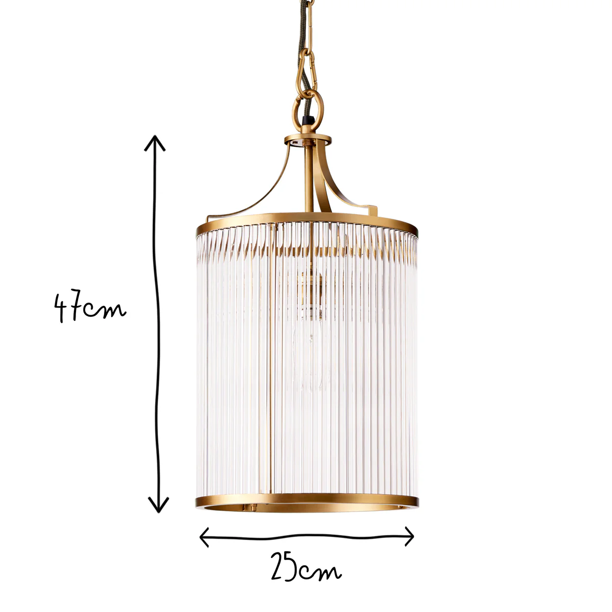 Valli glass pendant in brass with glass rods - Image 9